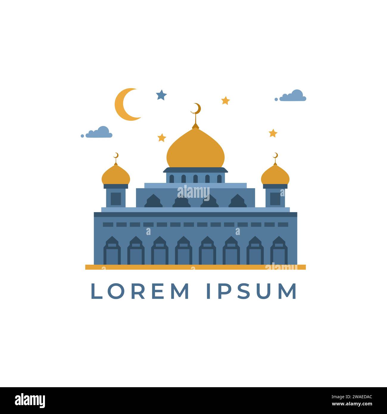 Mosque moslem flat illustration Stock Vector Image & Art - Alamy