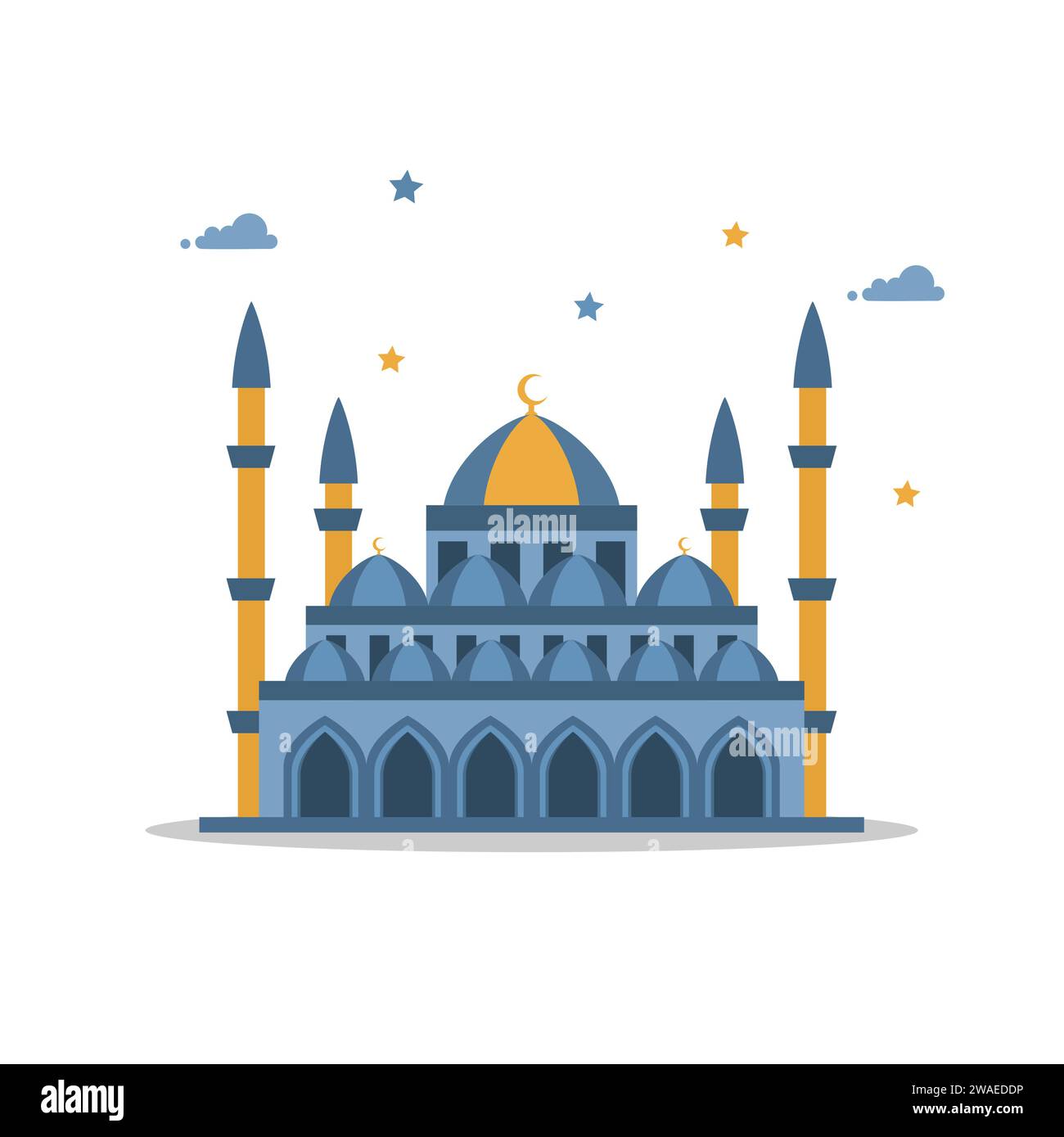 Mosque moslem flat illustration Stock Vector Image & Art - Alamy