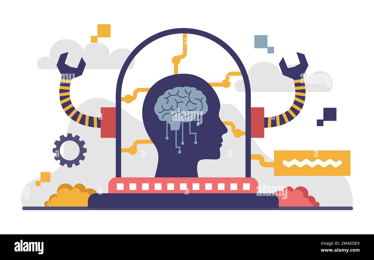 Artificial intelligence flat illustration Stock Vector Image & Art - Alamy