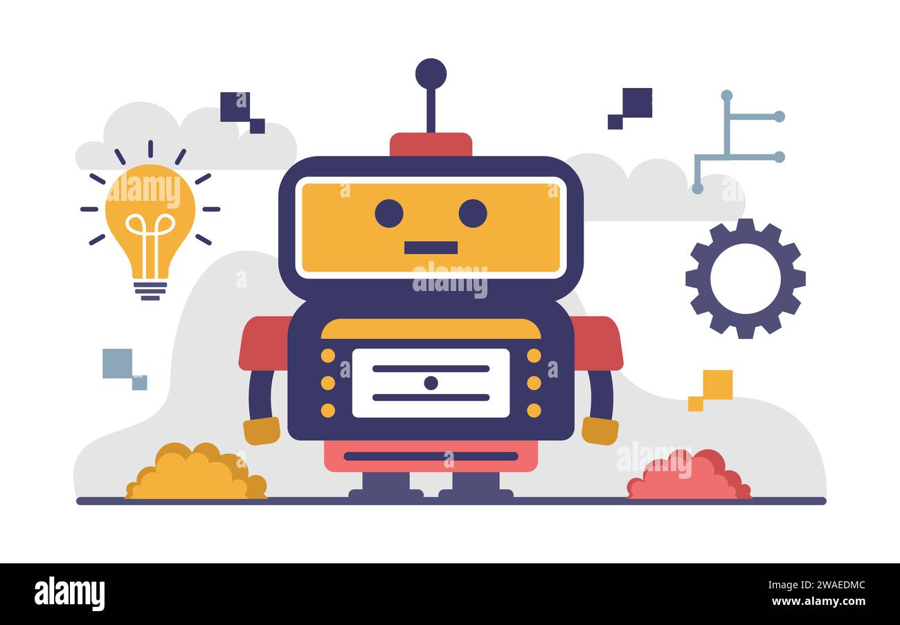 Artificial intelligence flat illustration Stock Vector Image & Art - Alamy