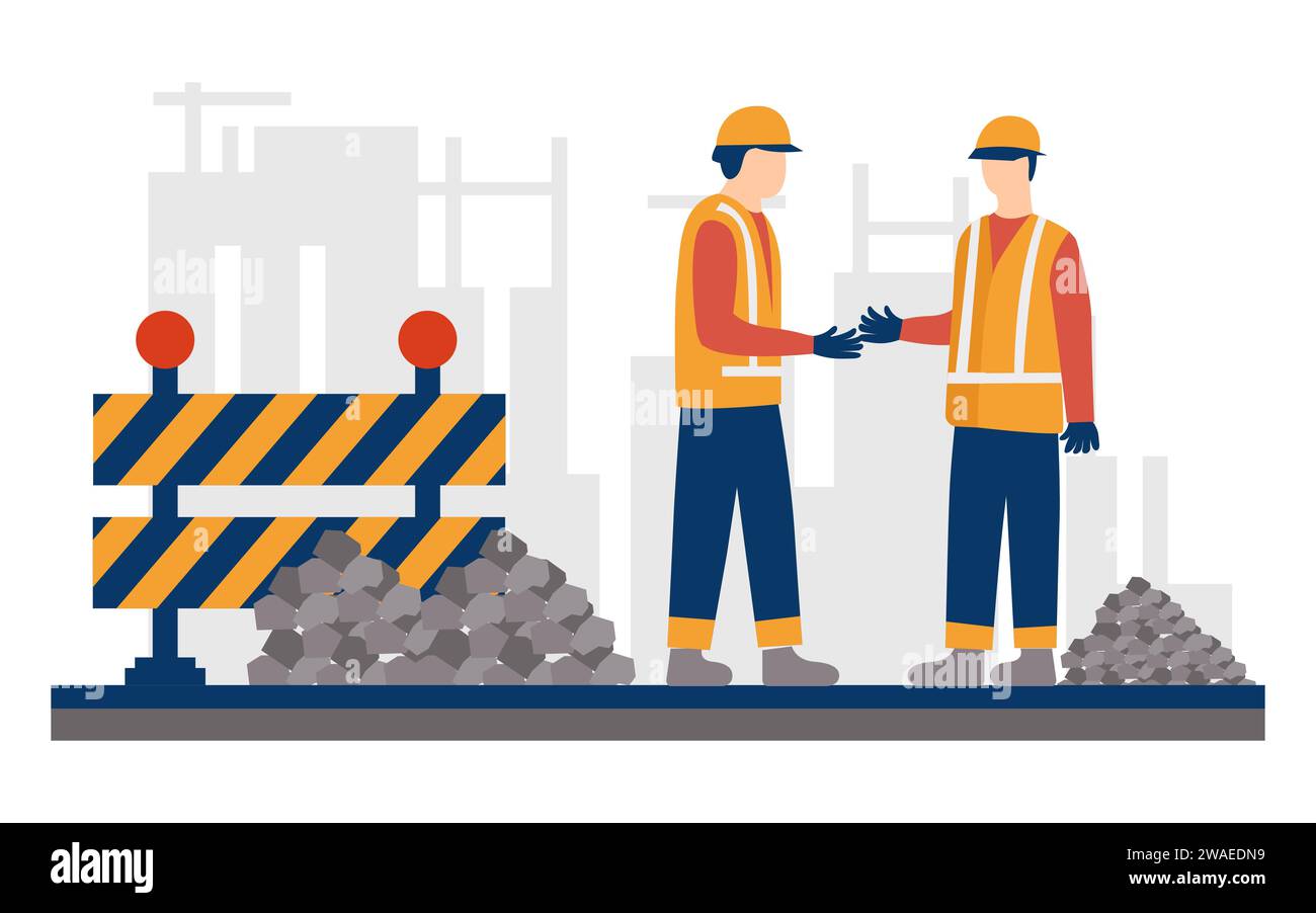 Building construction worker flat vector illustration Stock Vector ...