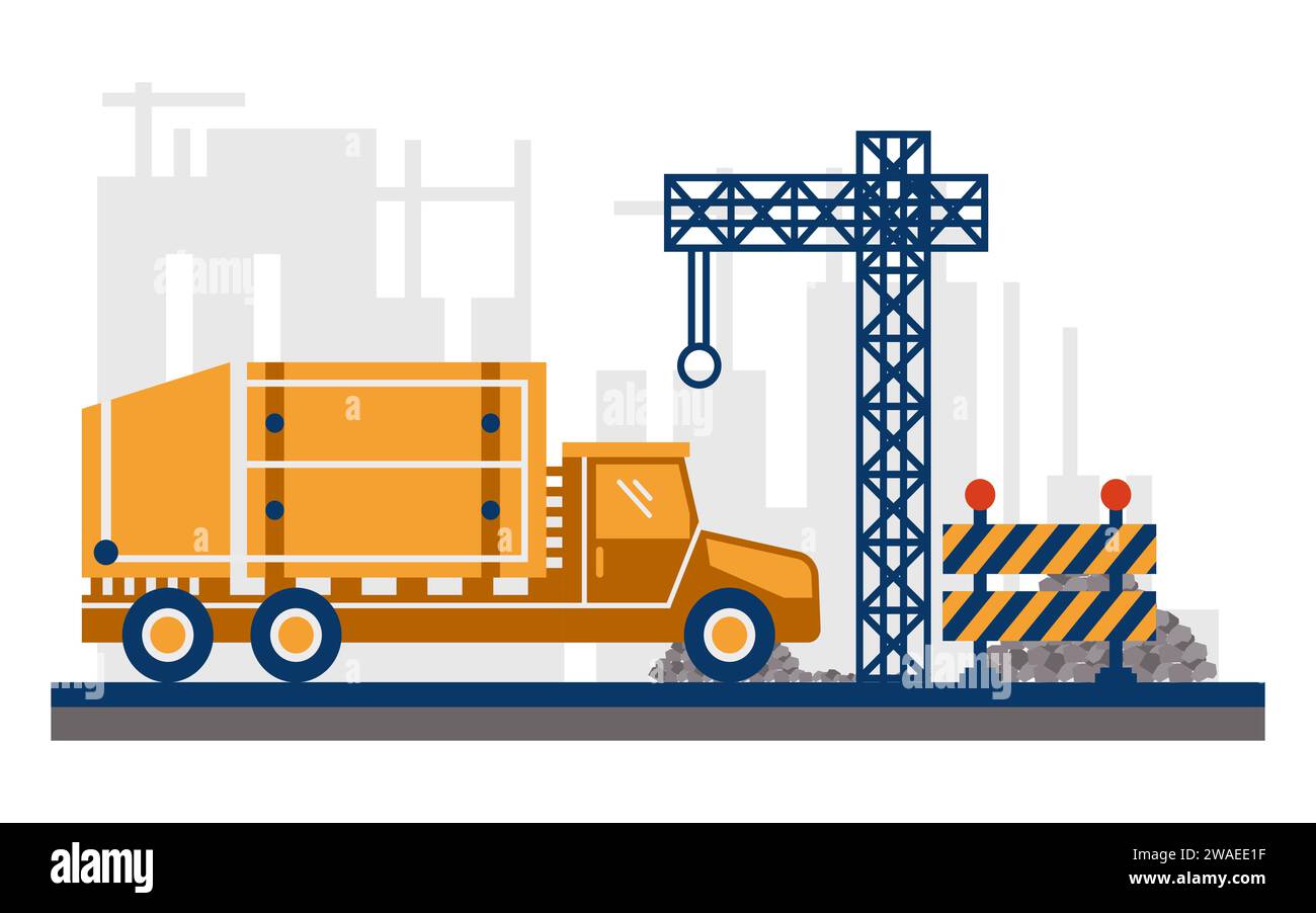 Building construction worker flat vector illustration Stock Vector ...