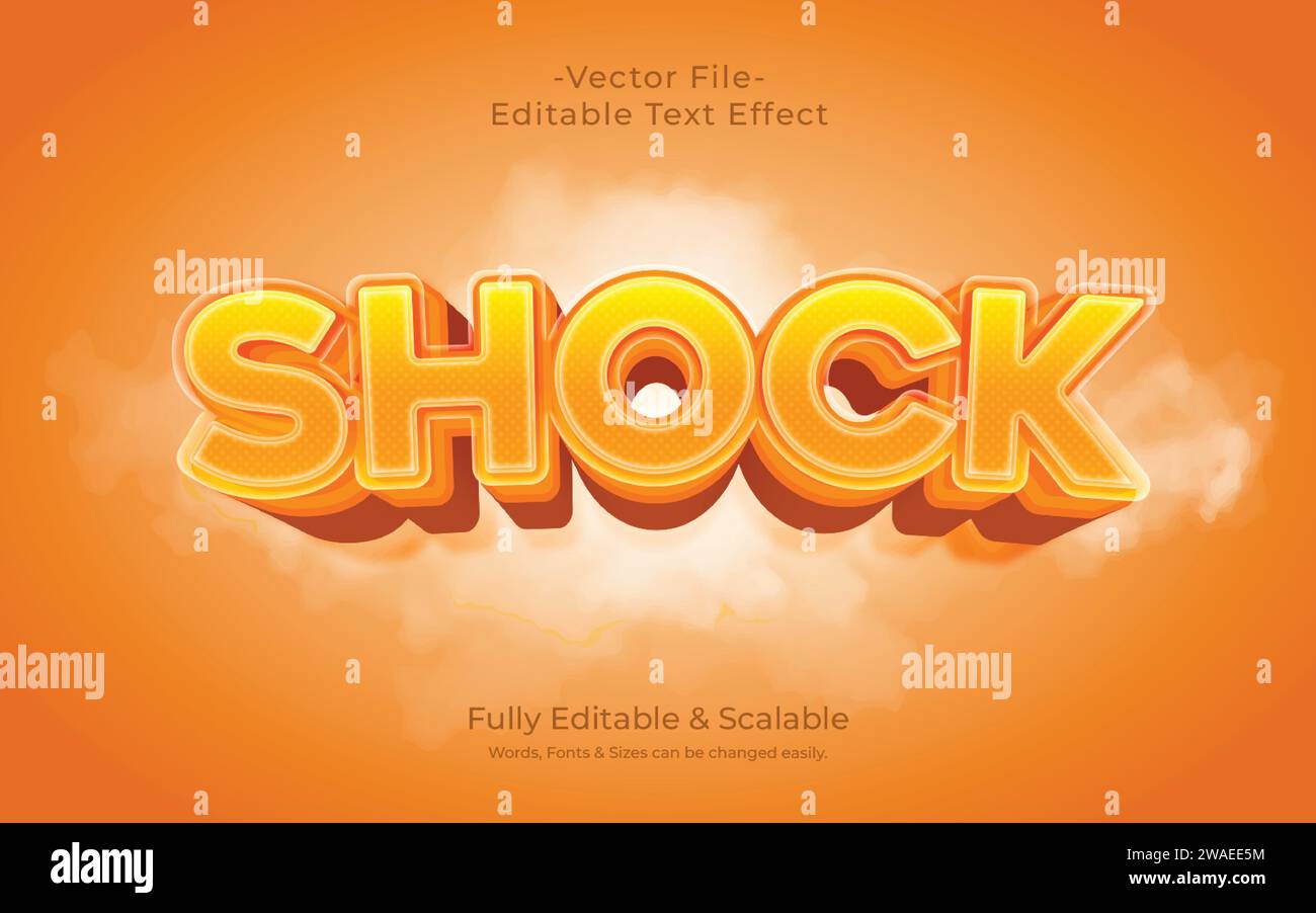 Shock 3D Text Effect Fully Editable Stock Vector Image & Art - Alamy