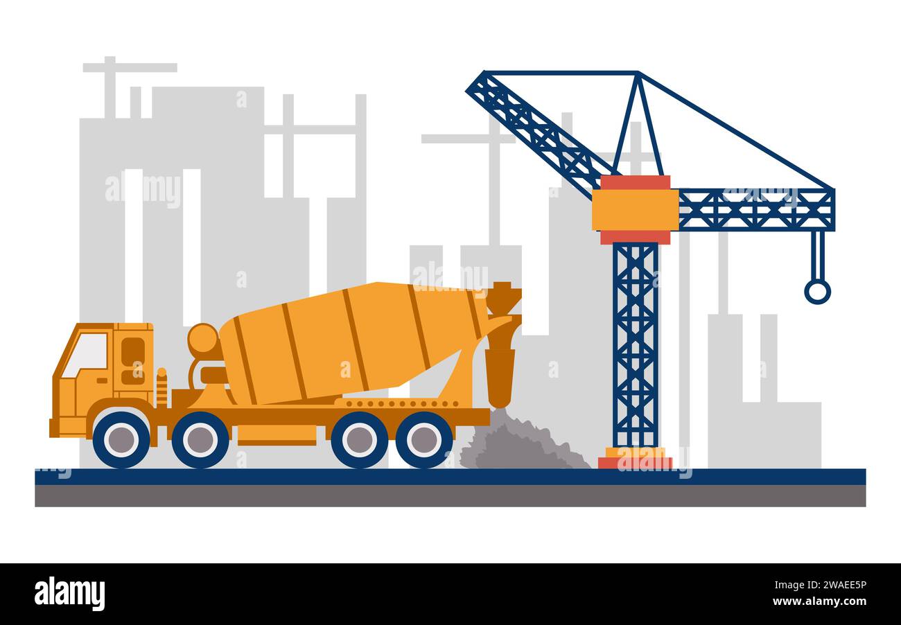 Building construction worker flat vector illustration Stock Vector ...