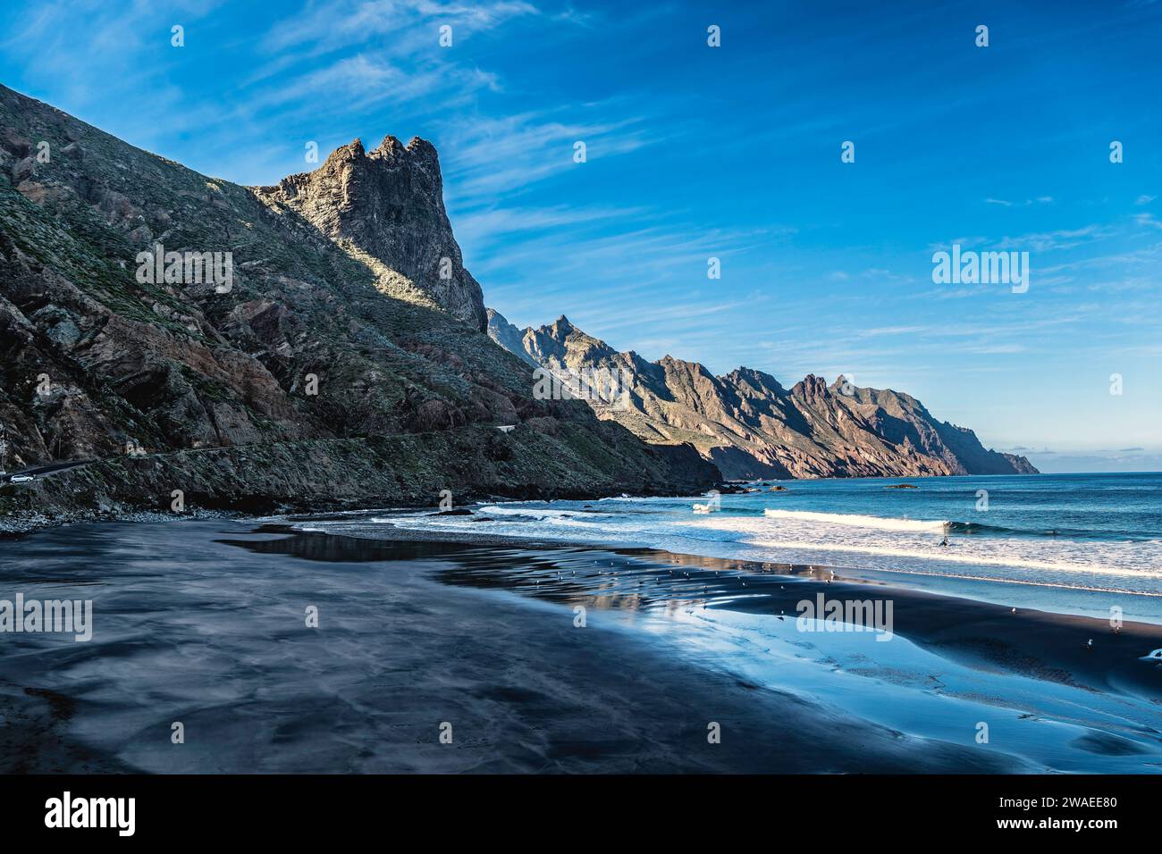 Playa del Roque in the Managa national Park on Tenerife, Spain Stock Photo