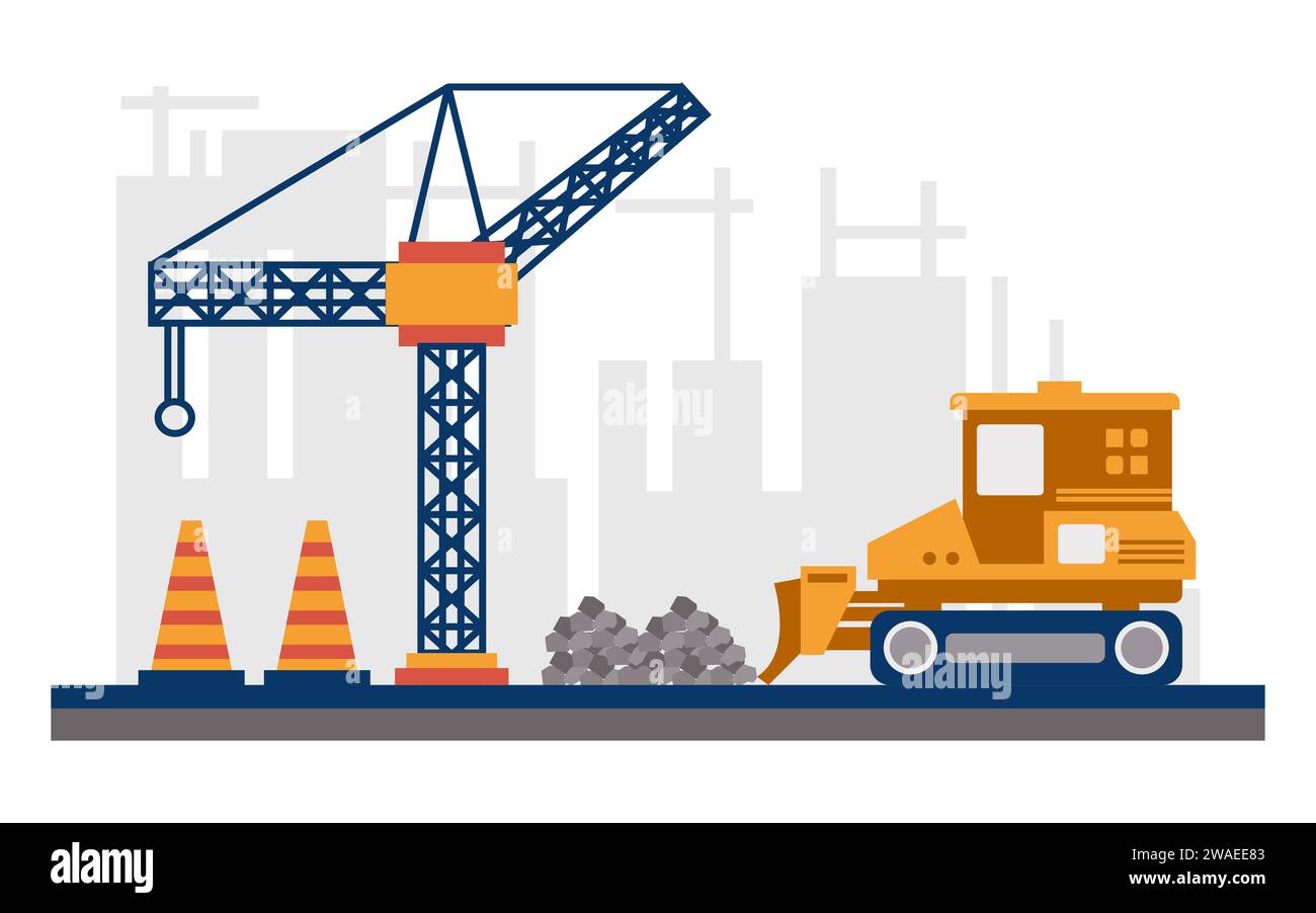 Building construction worker flat vector illustration Stock Vector ...