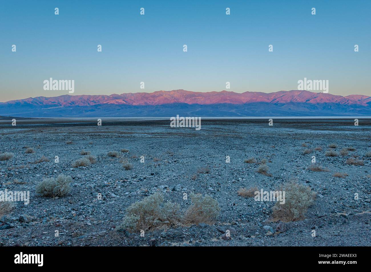 Dawn at Badwater Basin. Death Valley National Park in Mojave Desert ...