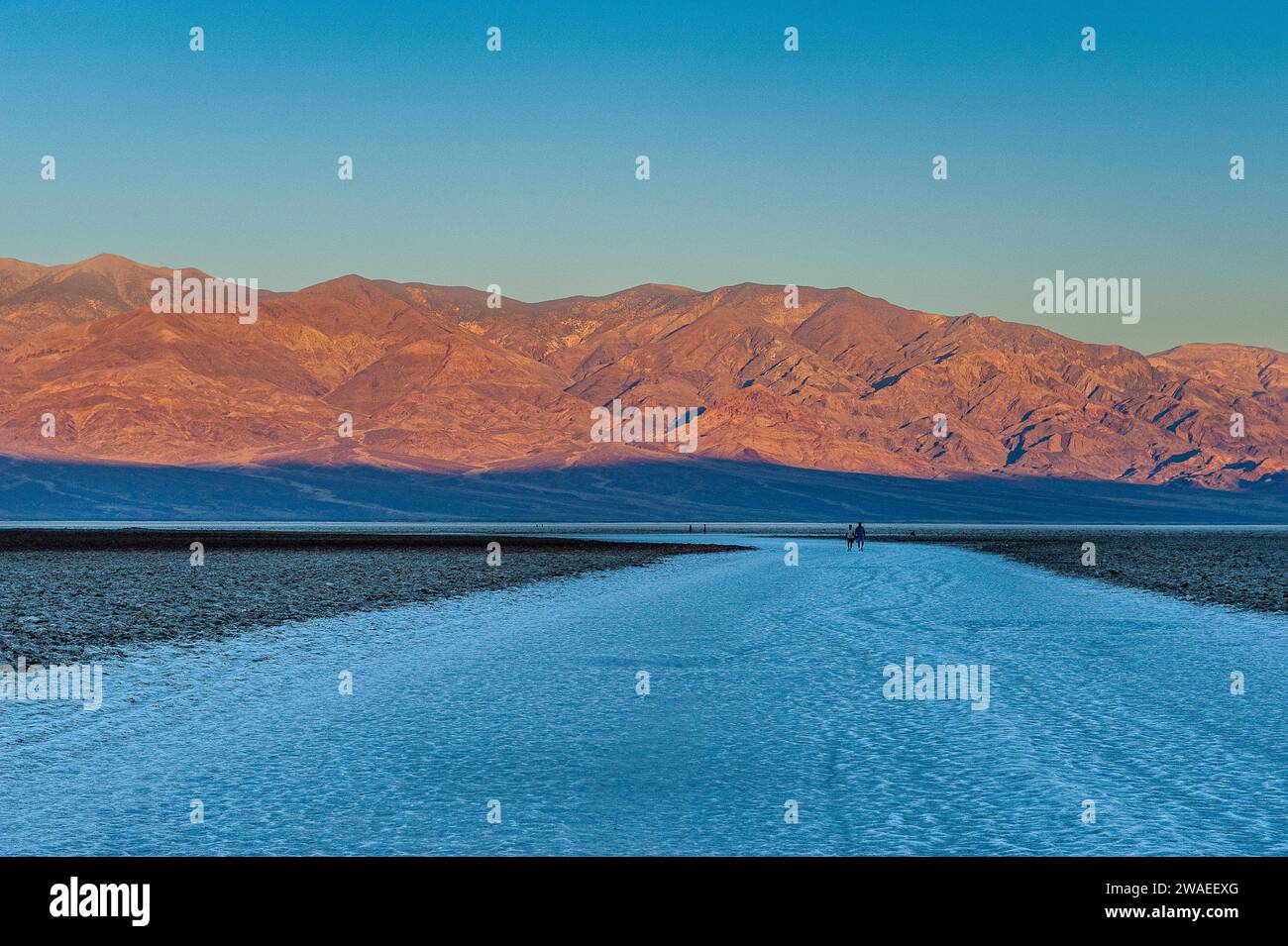 Dawn at Badwater Basin. Death Valley National Park in Mojave Desert ...