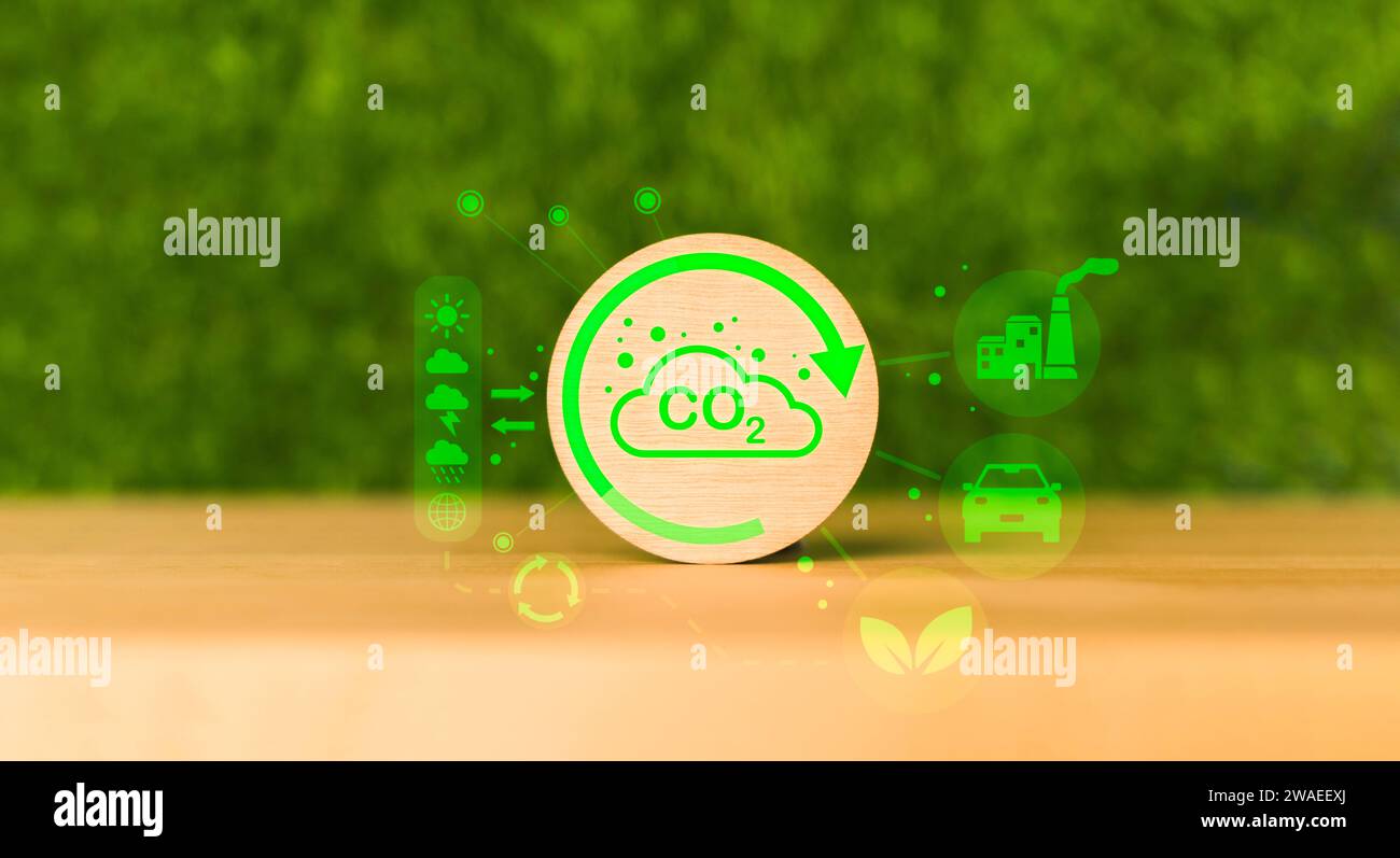 CO2 emission reduction. Net zero and carbon neutral. Renewable energy