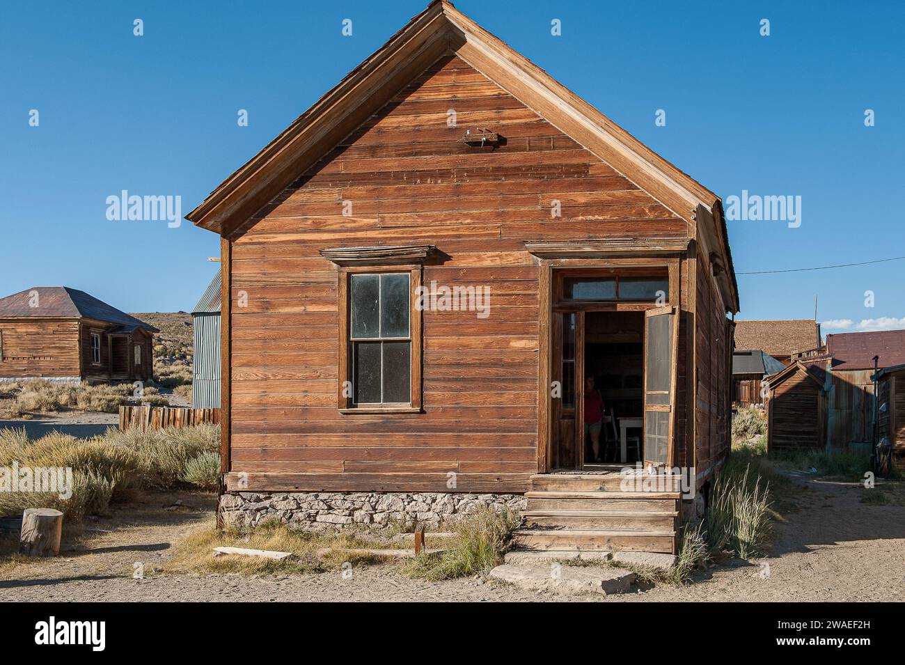 Bodie Ghost Town in Mono County, California became a boom town during the gold rush in 1876. It was described as a ghost town in 1915. Stock Photo