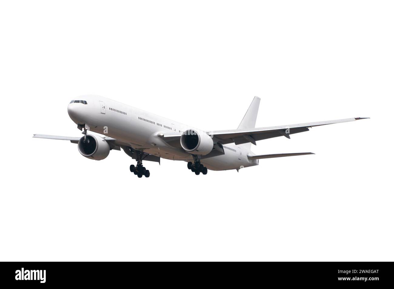 Blank heavy airplane isolated on white background Stock Photo