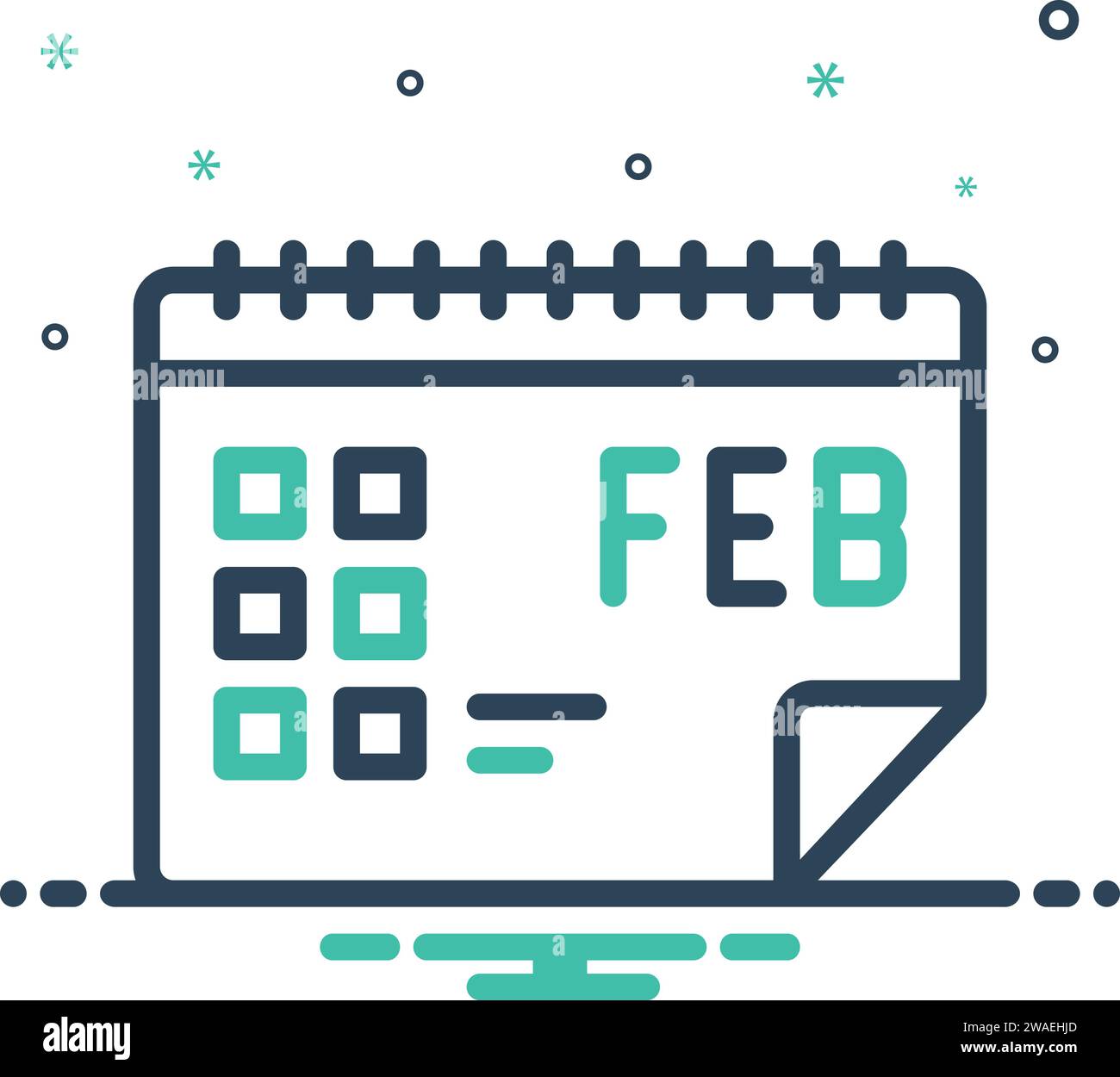 Feb month calendar Stock Vector Images - Alamy