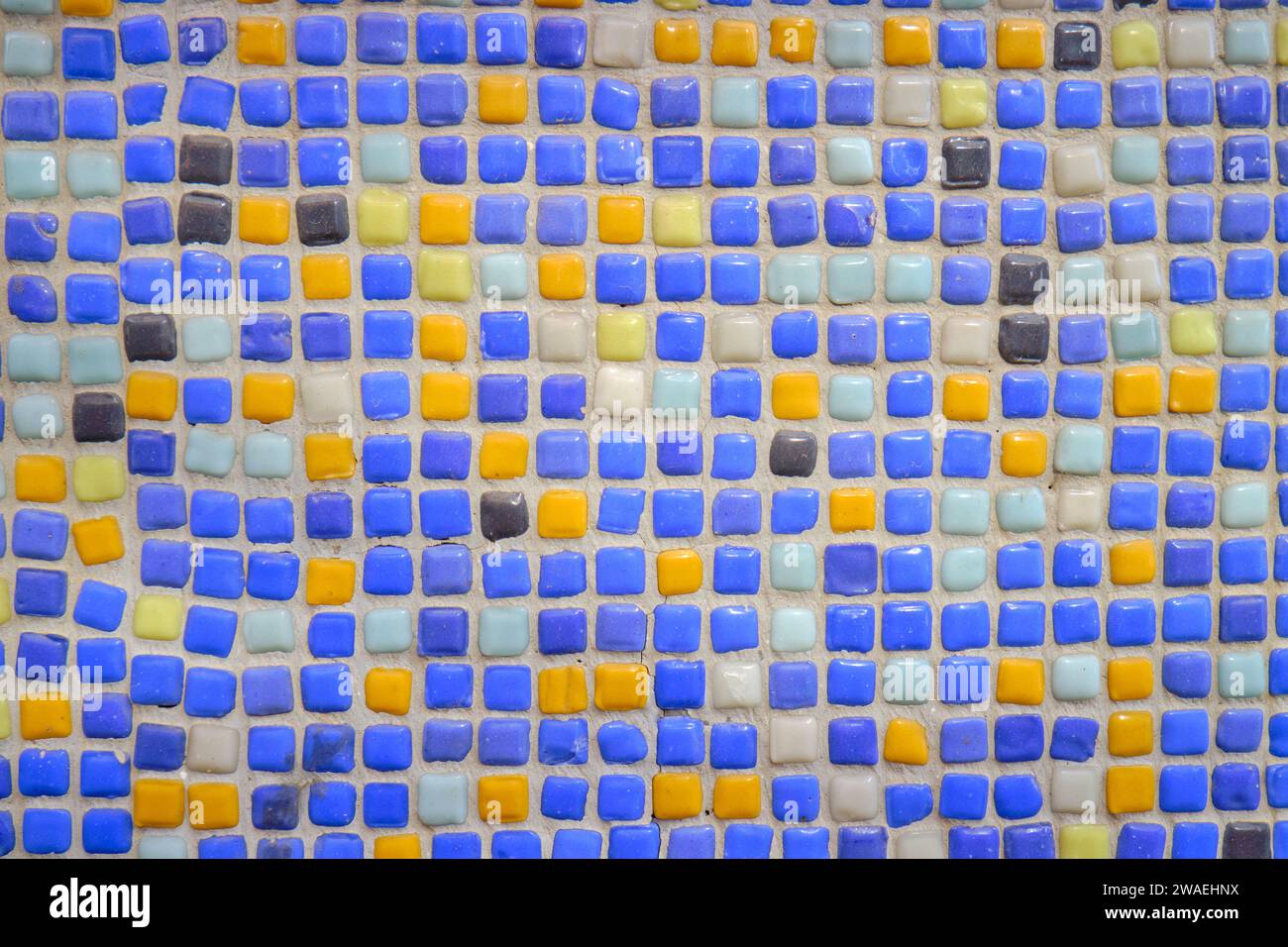 Ceramic square wall sample shot as background. All small squares