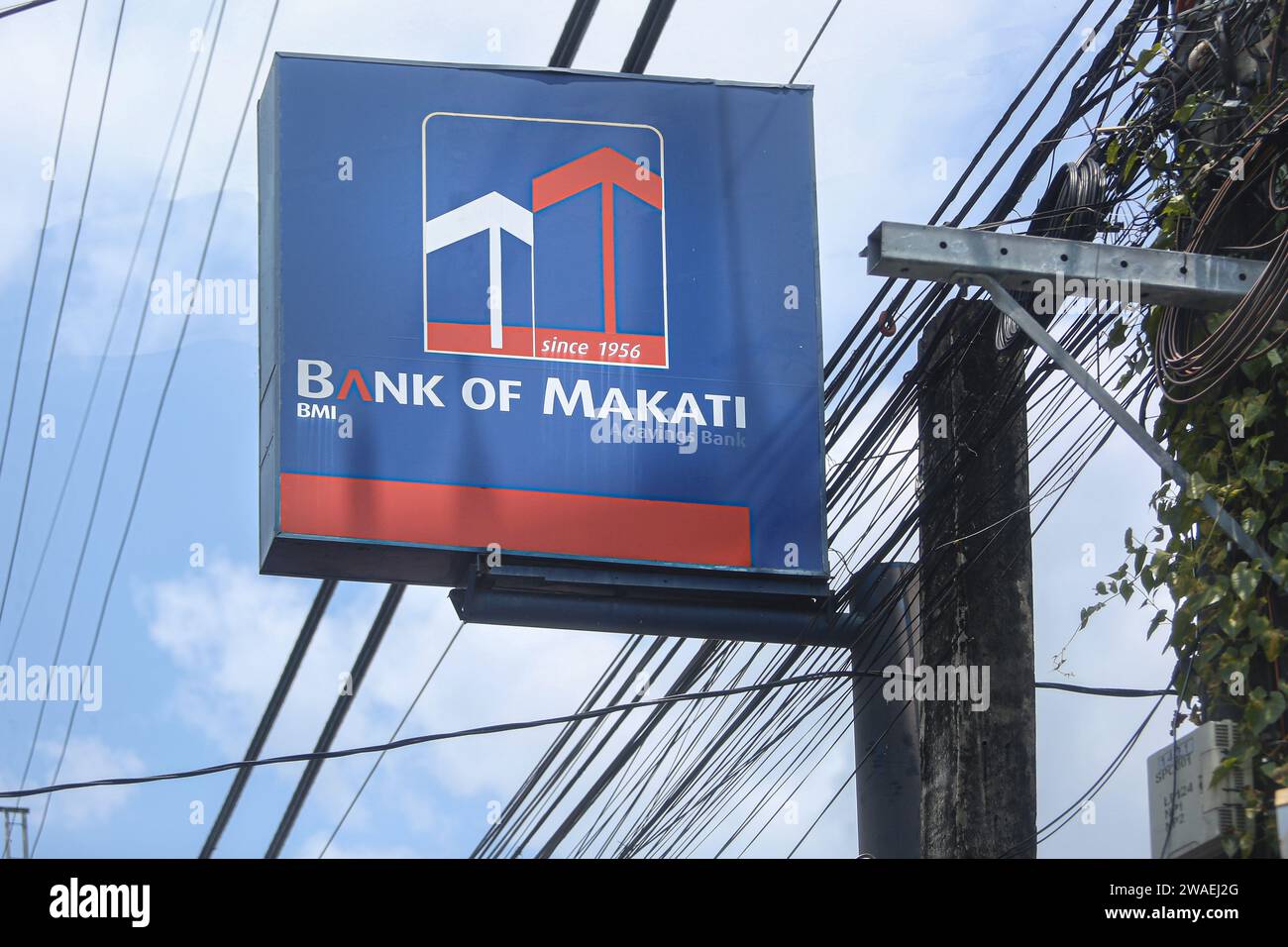 Bank of Makati (BMI) signage, Batangas city branch, logo & slogan: A Savings Bank, Philippine banking, Philippines Southeast Asia financial operations Stock Photo