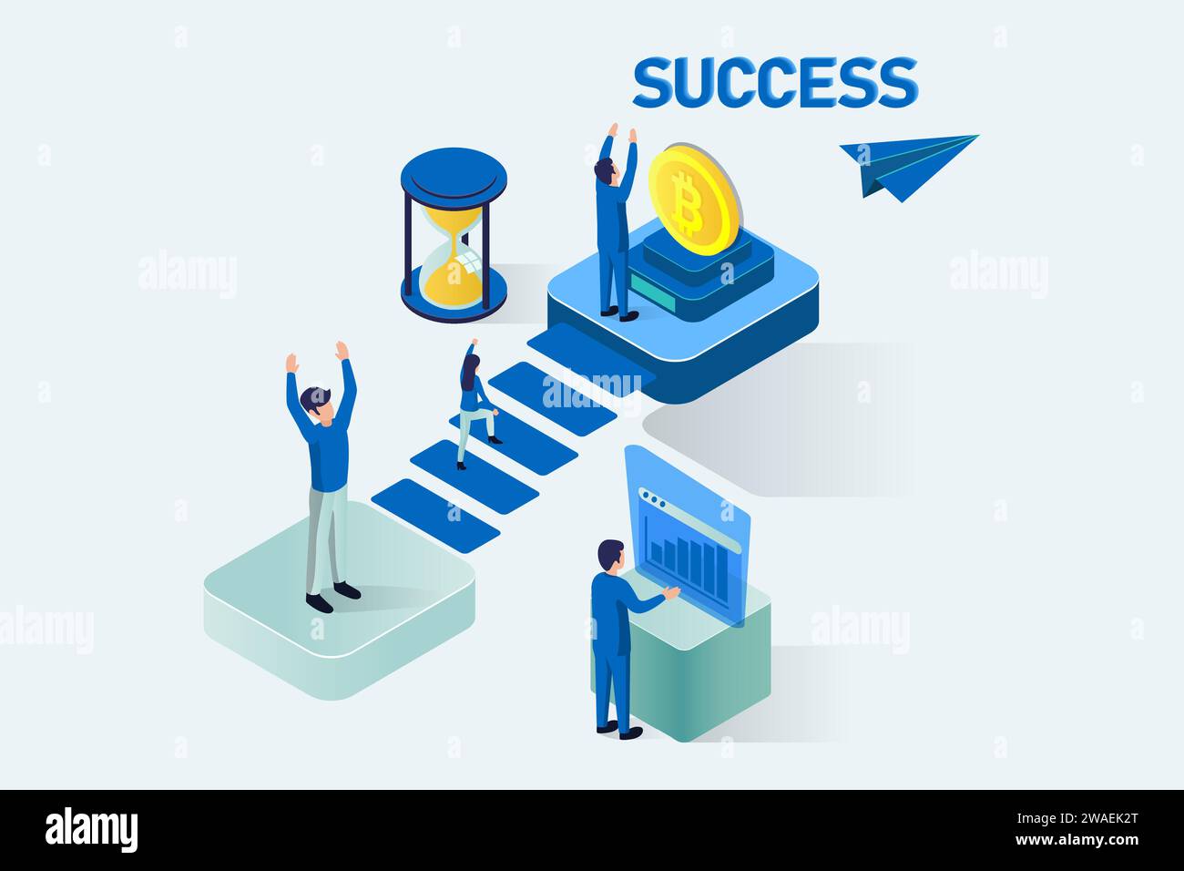 Step reaching goal stairway Stock Vector Images - Alamy