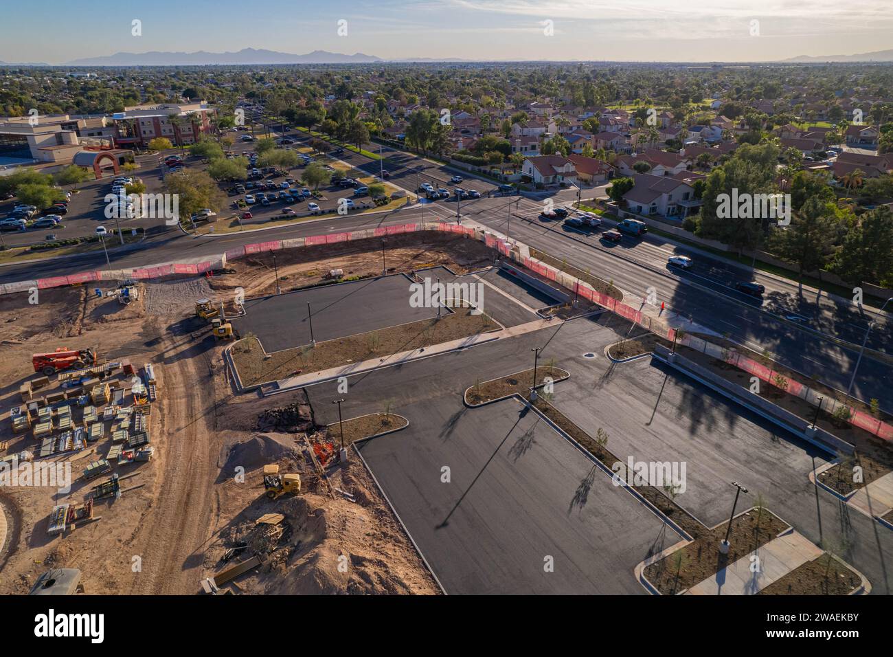 An aerial view of Phoenix Children's Hospital under construction in