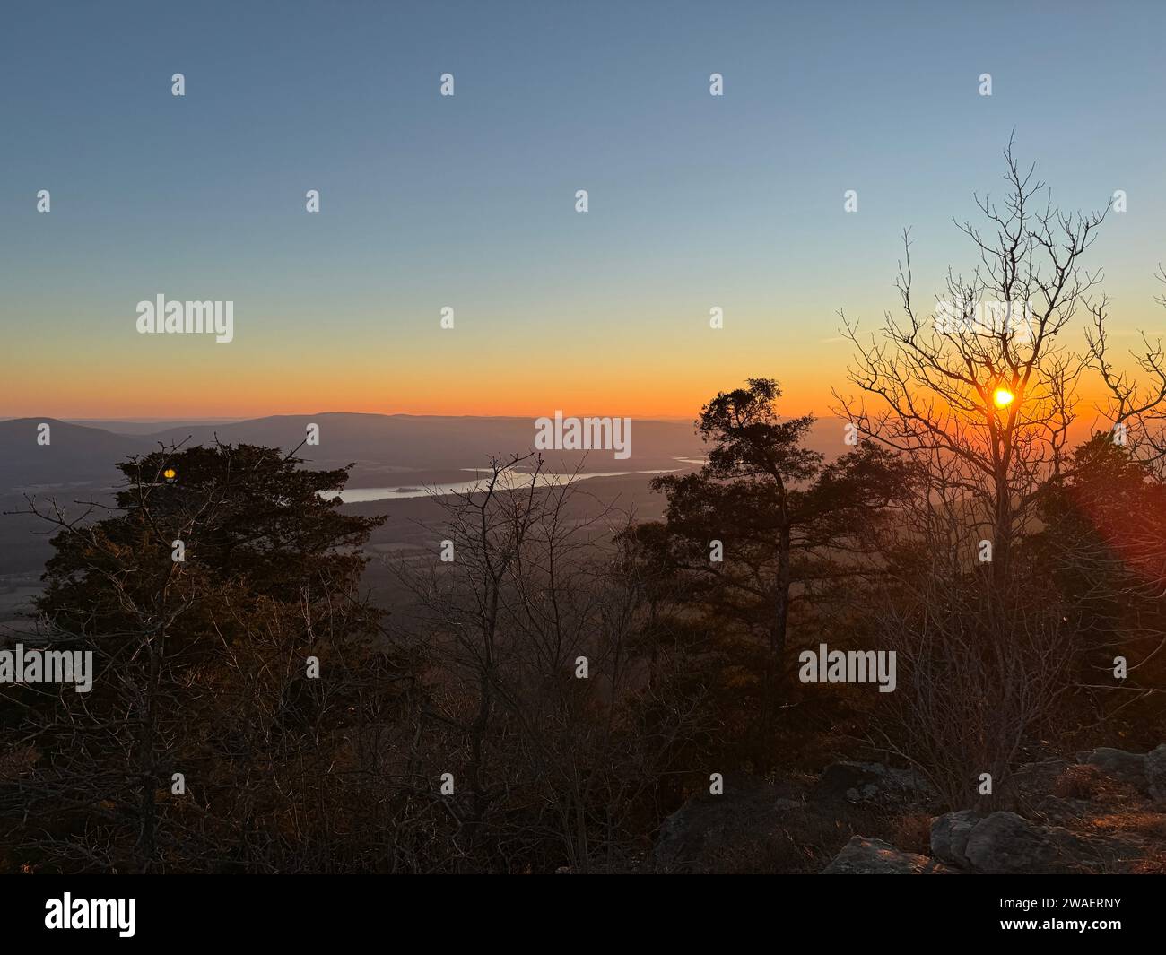 Beautiful Sunset on top of Mount Magazine in Arkansas Stock Photo - Alamy