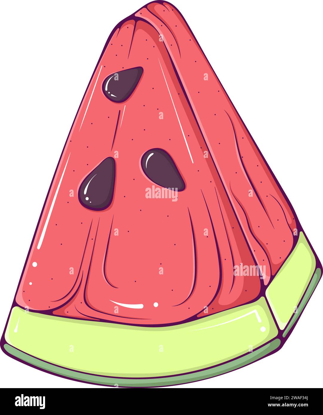 Colored triangular piece of watermelon Stock Vector