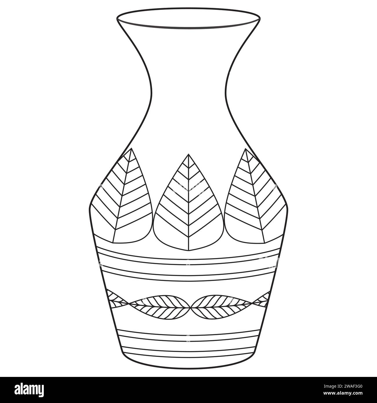 Outline vase, vector linear. Vase pottery, ancient pot greek