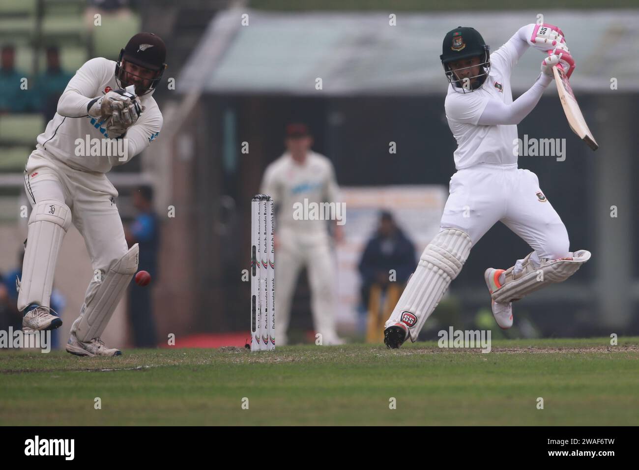 Bangladeshi batter Mushfiqur Rahim bats during BangladeshNew Zealand