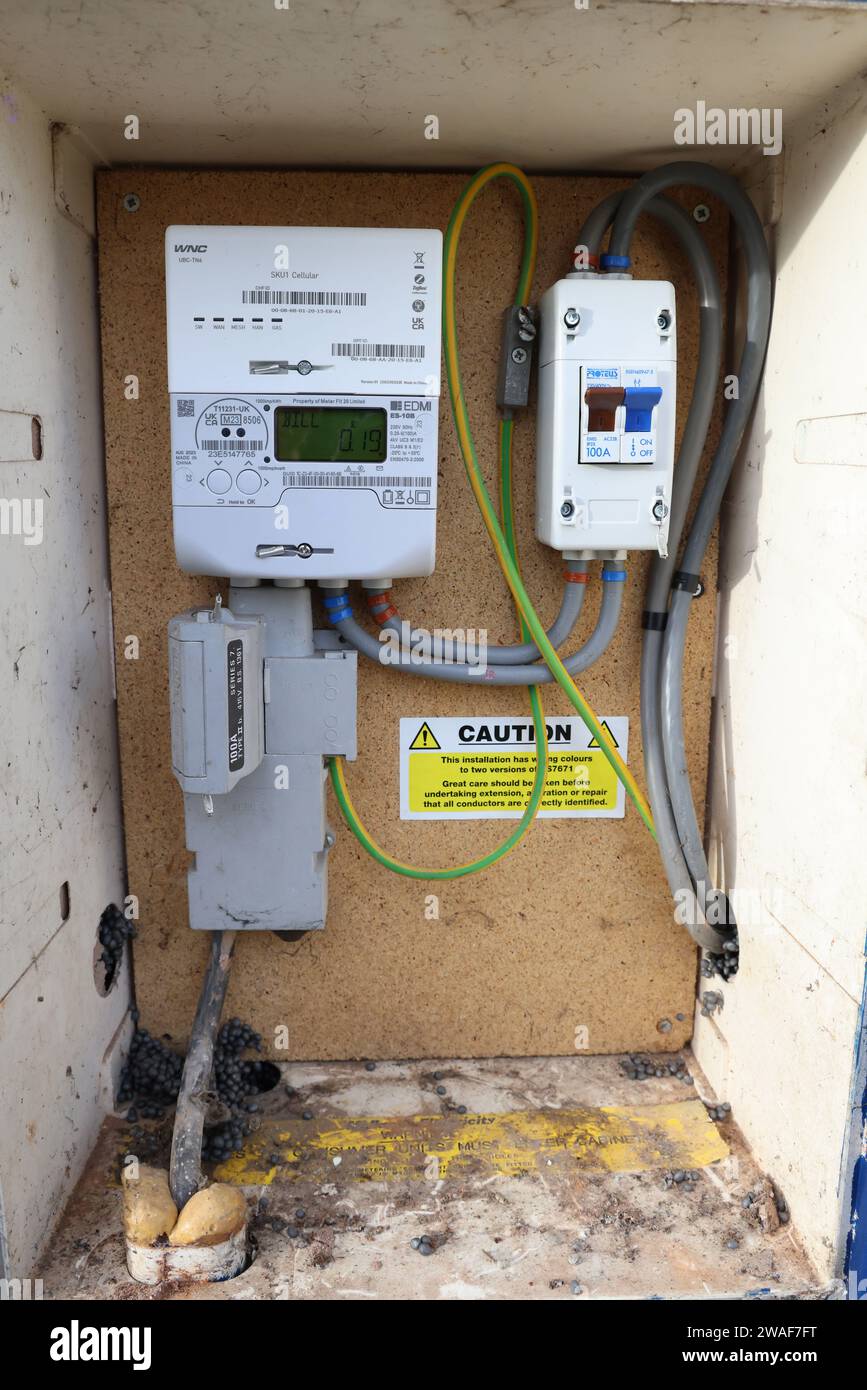 Modern Smart Electricity Meter fitted to a UK home - 4 January 2024 ...