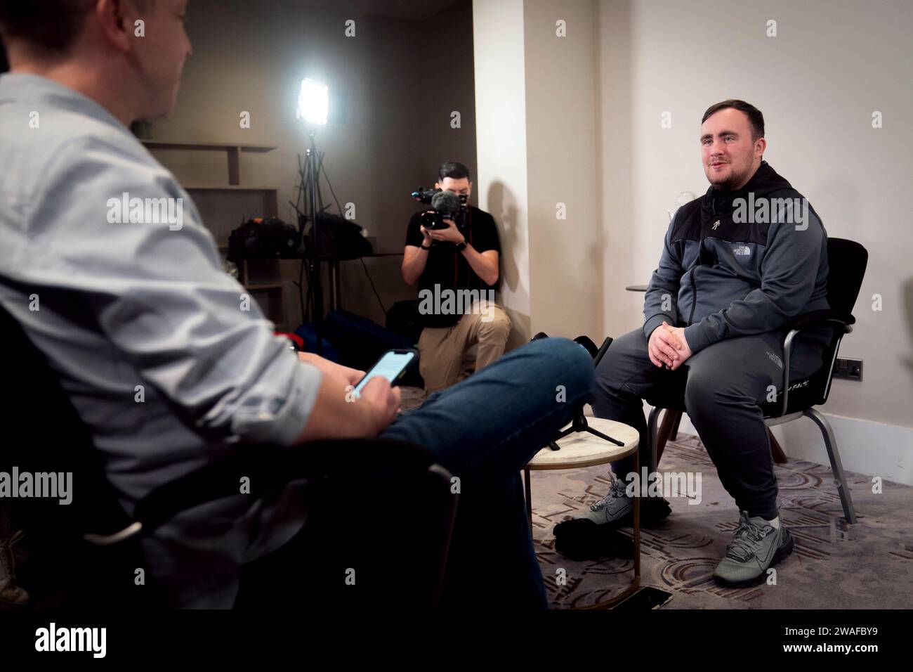 Luke Littler, 2025 World Darts Championship Runnerup, during a press