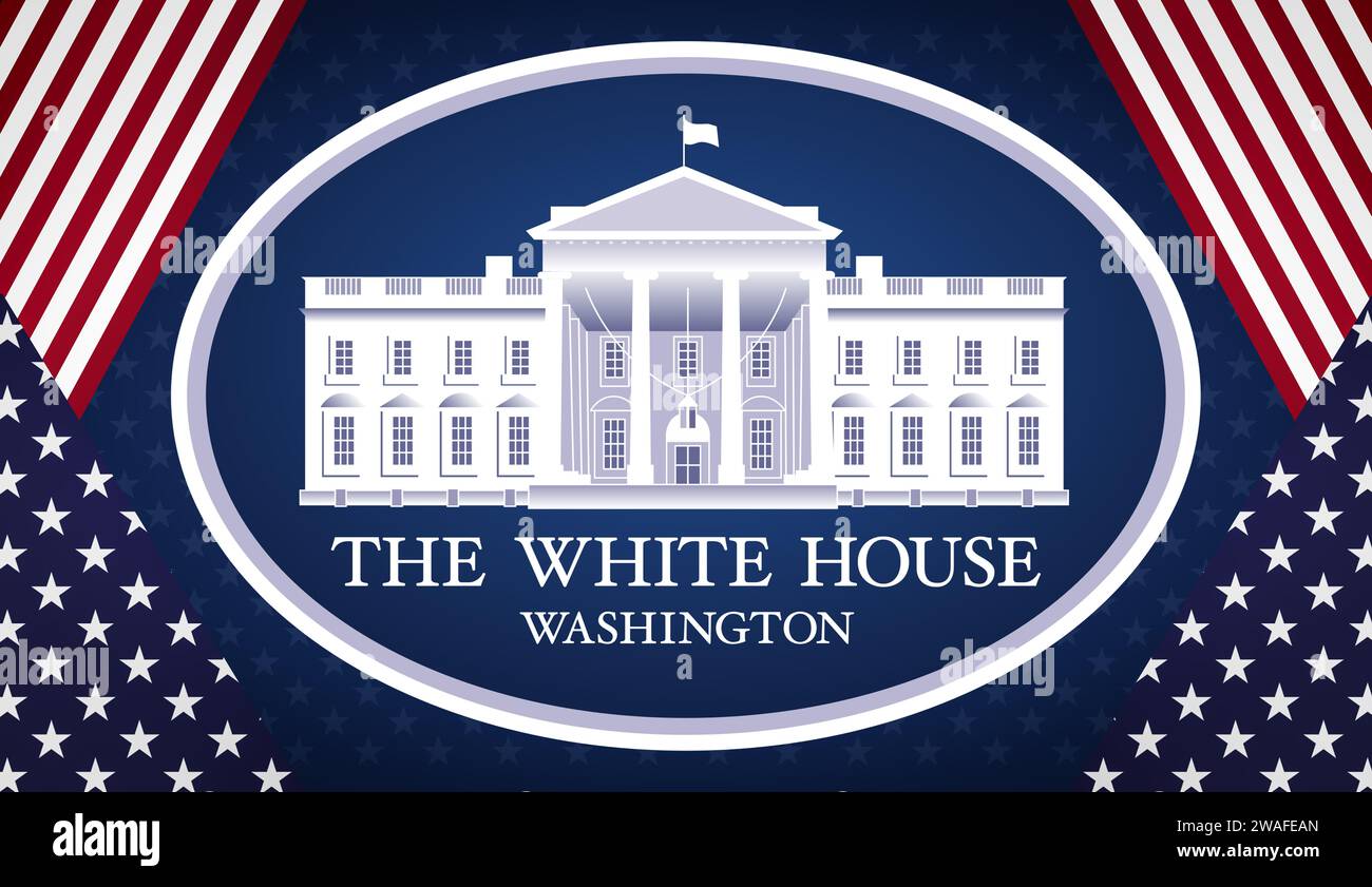 The White House banner - Residence of the President of the United States Stock Photo