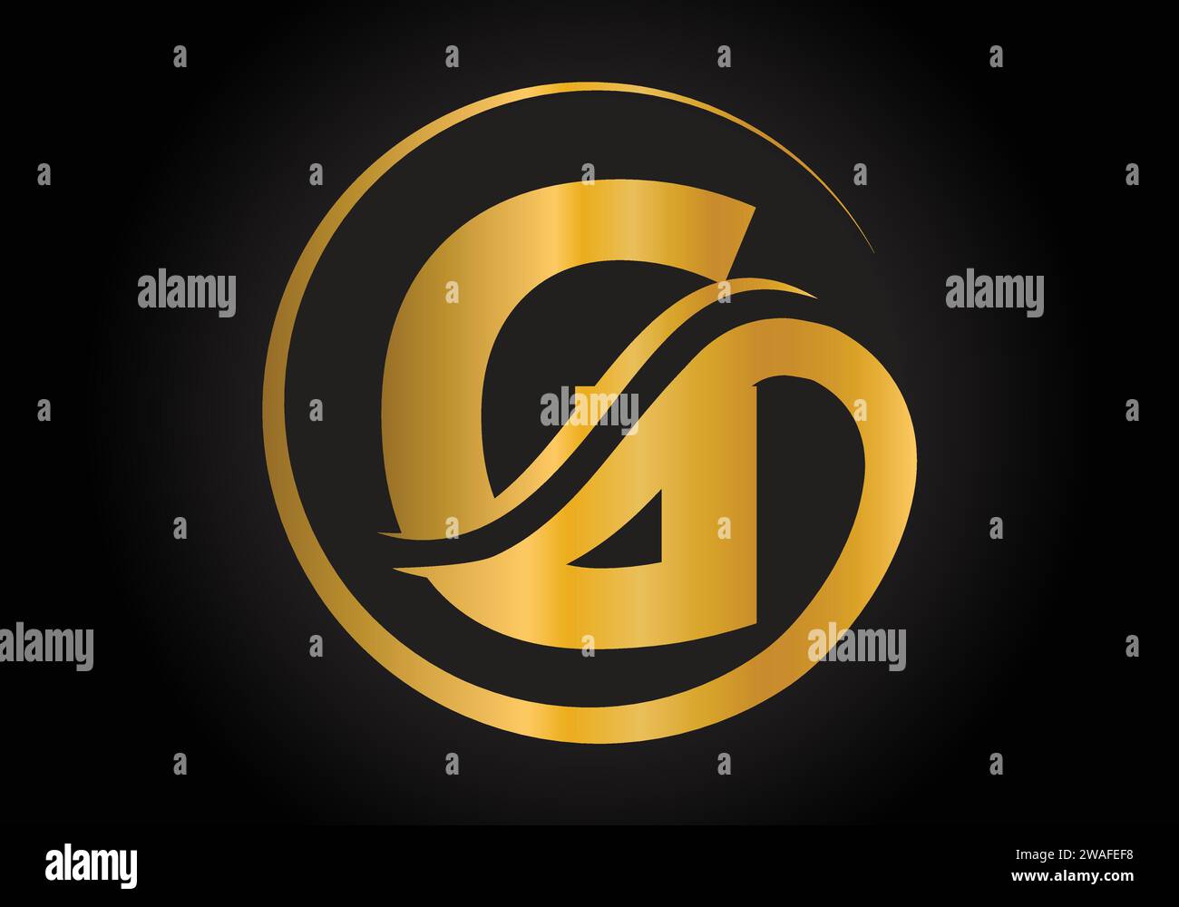 G Letter Logo with Golden Luxury Color and Monogram Design Vector ...