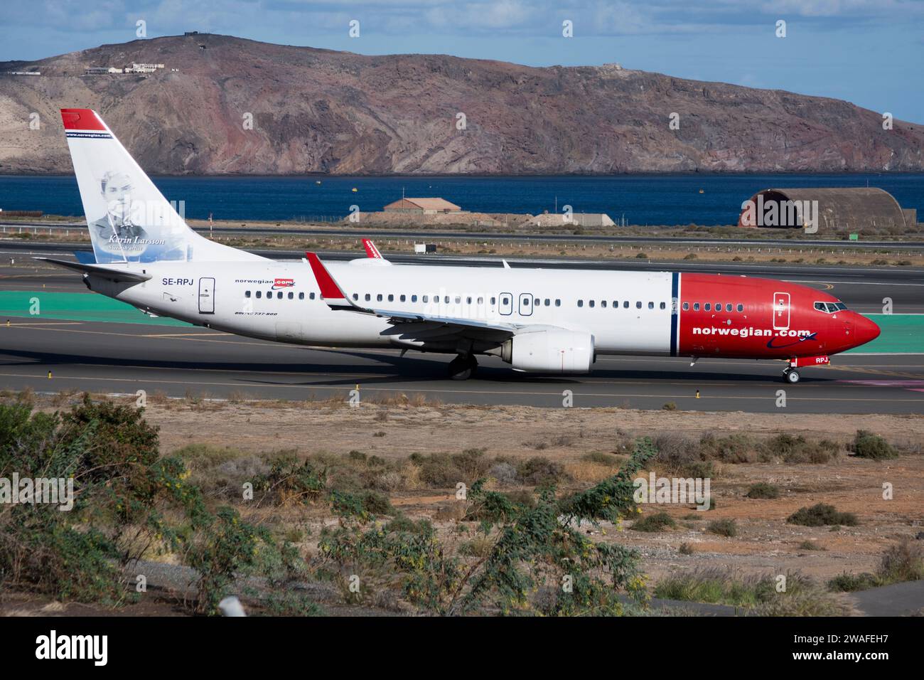 Boeing 737 airliner of the Norwegian Air Sweden airline Stock Photo