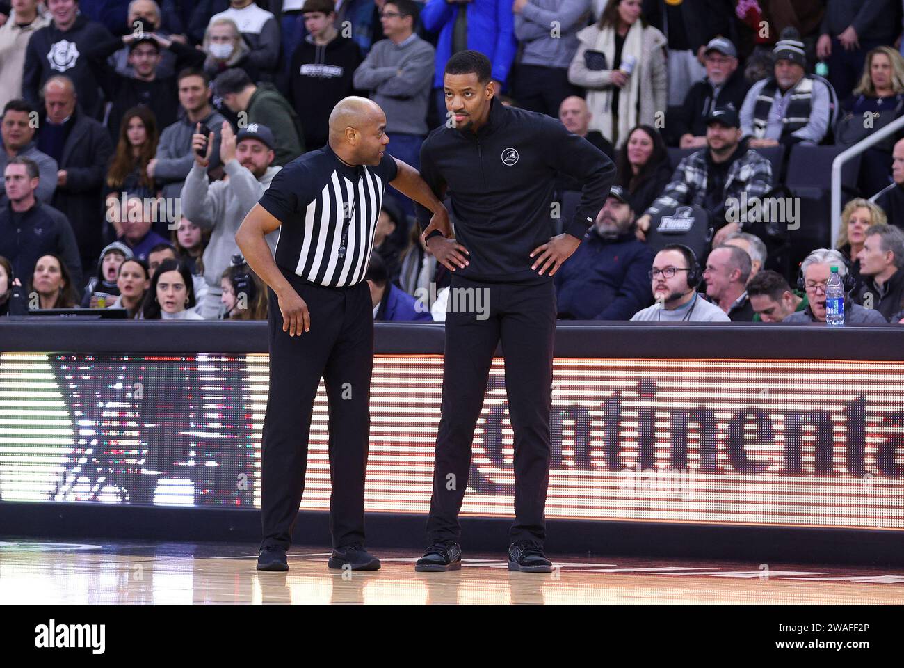 Providence ri january 03 referee jeff anderson speaks with