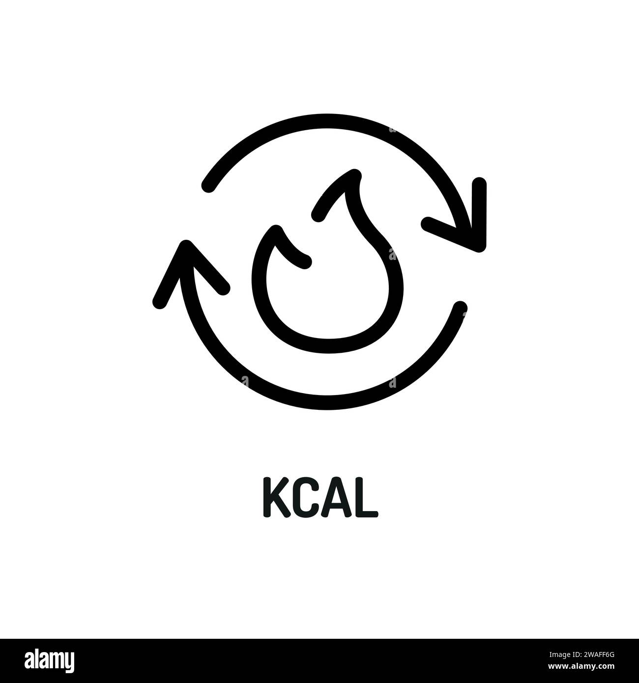 Calories line black icon. Nutrition facts. Daily ingredients and micronutrients in tablets Stock