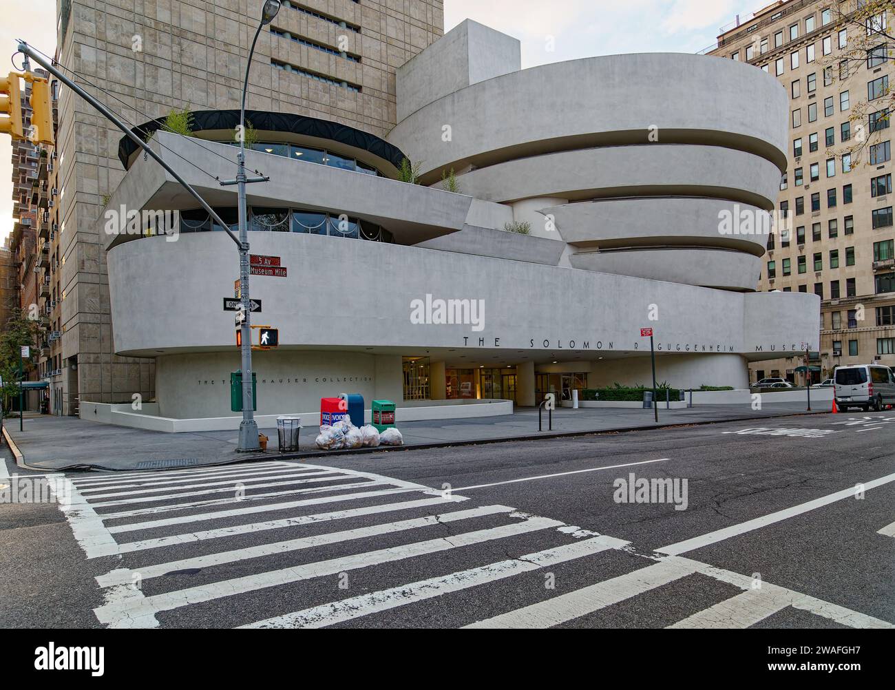 Solomon R. Guggenheim Museum is among New York City’s most famous cultural attractions, designed by equally famous architect Frank Lloyd Wright. Stock Photo