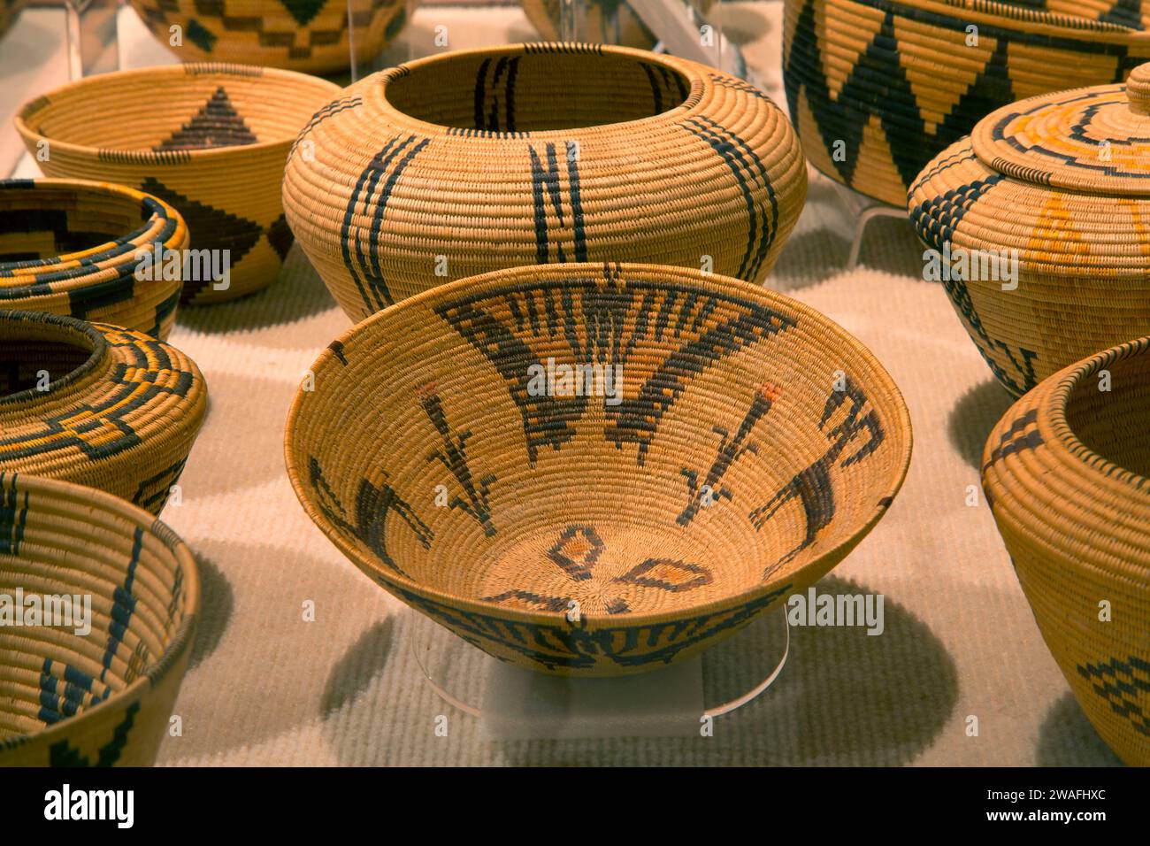 Native american Pahrump basket, Lost City Museum, Overton, Nevada Stock Photo