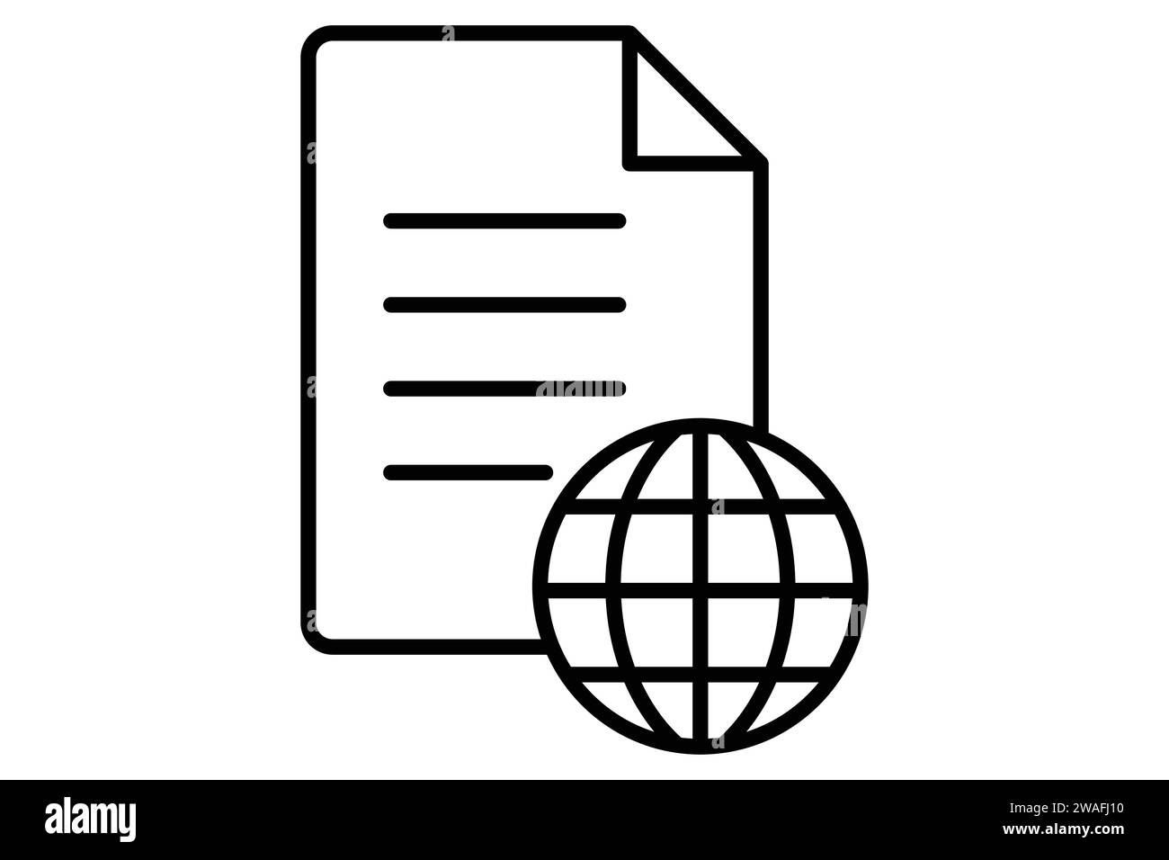 document with earth icon. icon related to travel, international travel documents. line icon style. element illustration Stock Vector