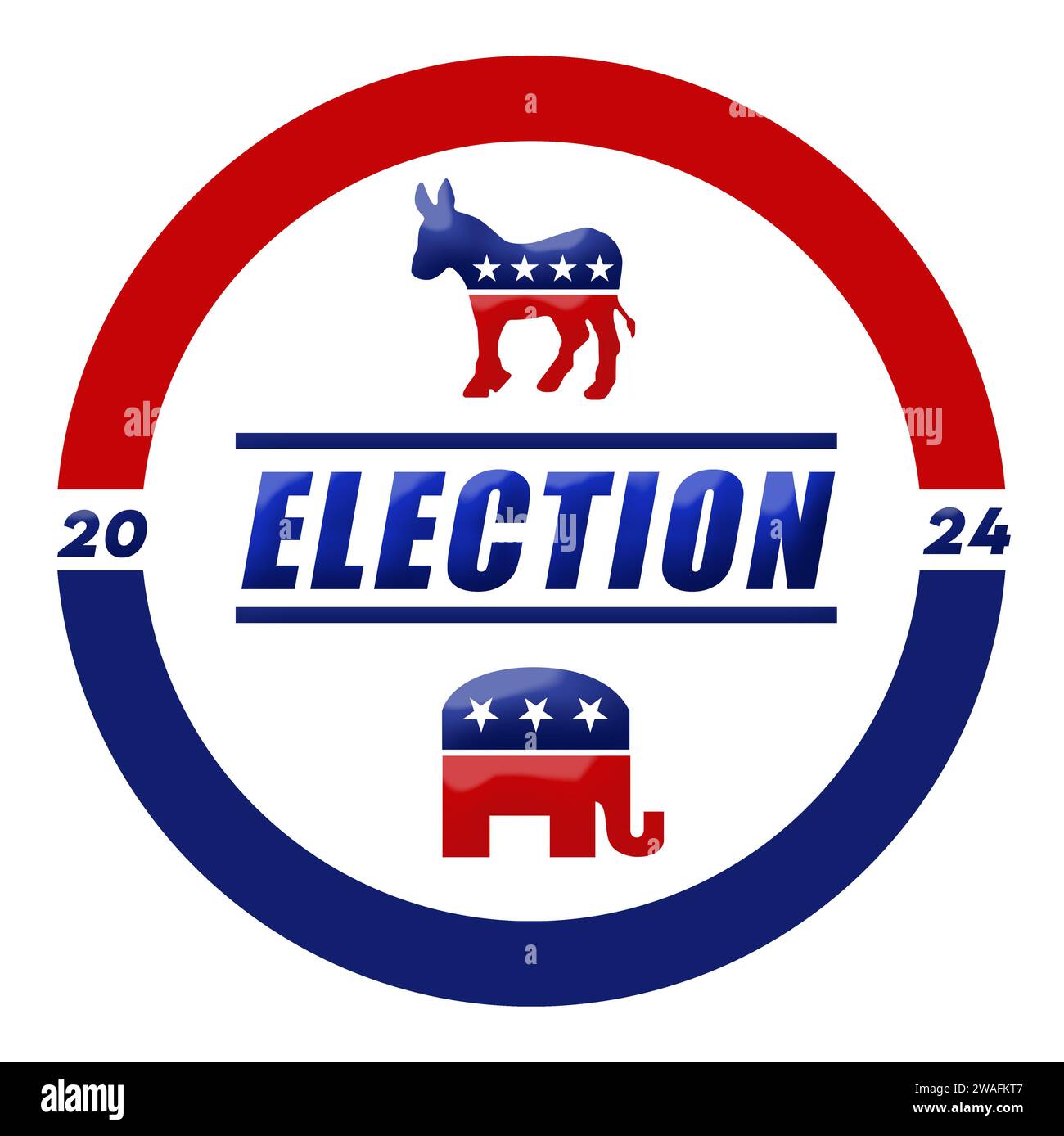 Election badge for the 2024 American presidential voting Stock Photo