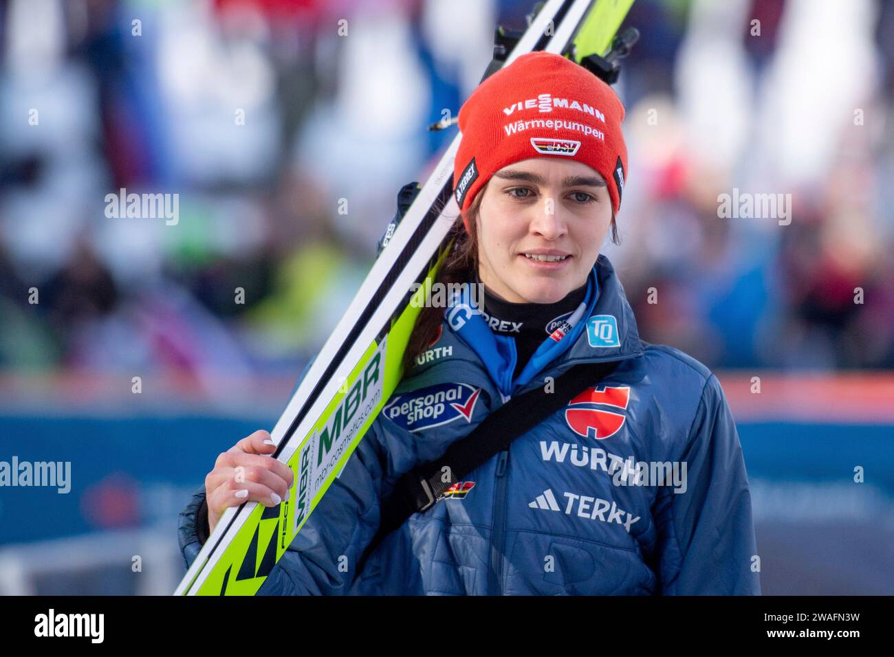 Selina Freitag (Deutschland), AUT, FIS Viessmsann Skisprung Weltcup Frauen, Villach, 04.01.2024 Foto: Eibner-Pressefoto/Michael Memmler Stock Photo