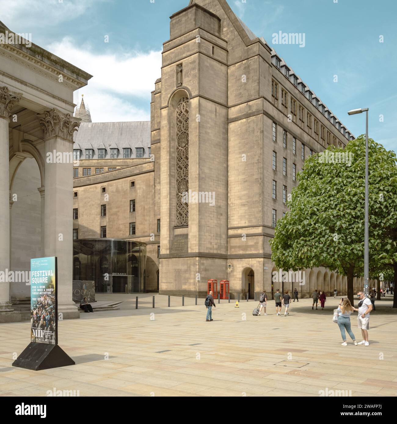 The architectural beauty of Manchester Town Hall Extension. It's ornate tracery and Gothic styling make this iconic landmark building a must see. Stock Photo