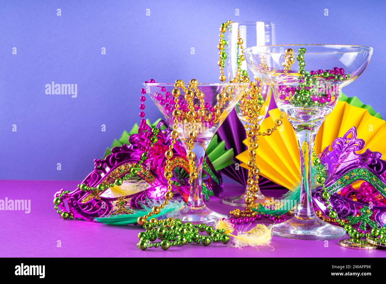 mardi gras cocktail glasses