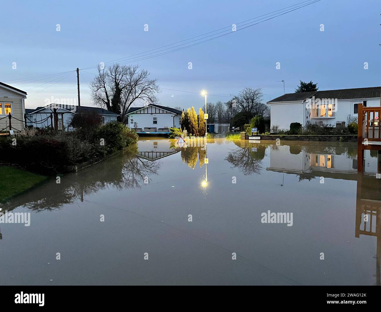 Floodwater surrounds houses in Summer Way, Radcliffe-on-Trent ...