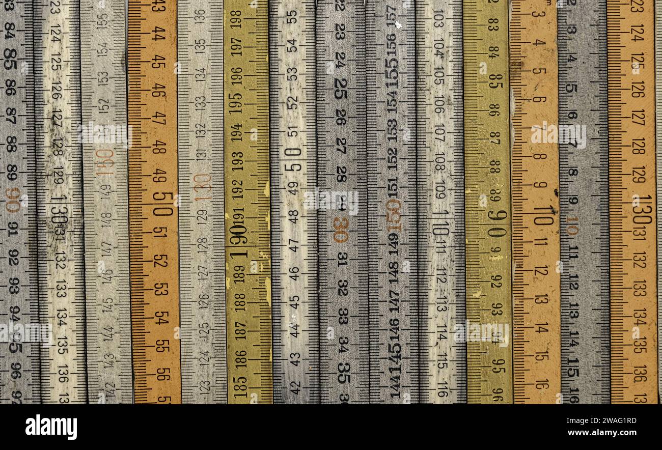 Ruler wooden antique rule hi-res stock photography and images - Alamy