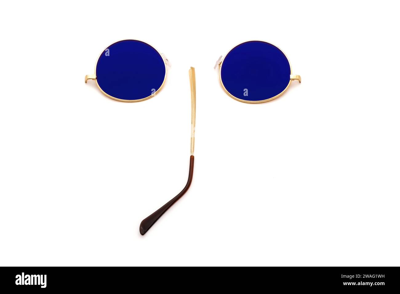 a silhouette face made of eyeglass frames and an arm Stock Photo Alamy