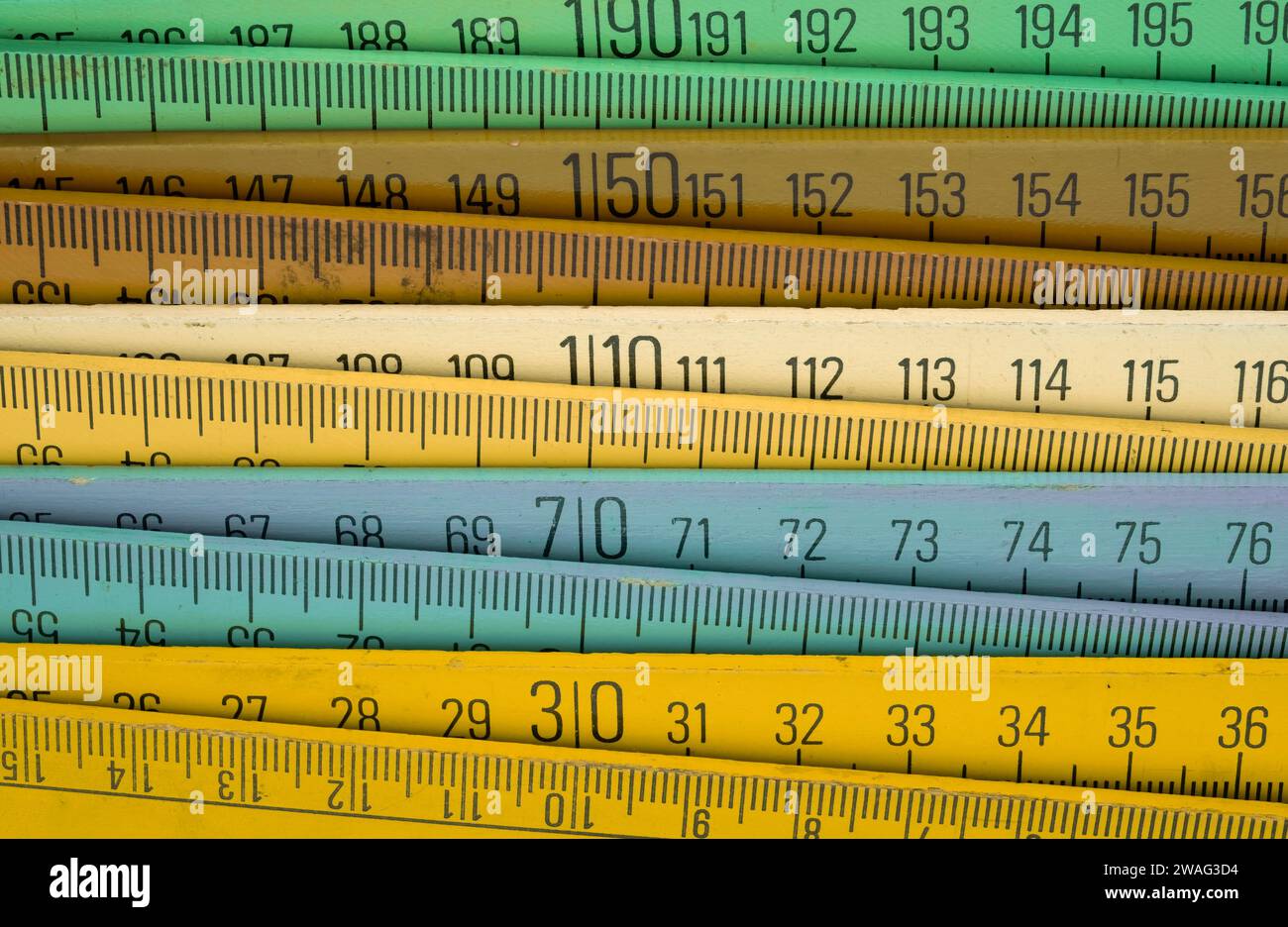 Old wooden folding meter ruler measuring centimeters Stock Photo Alamy