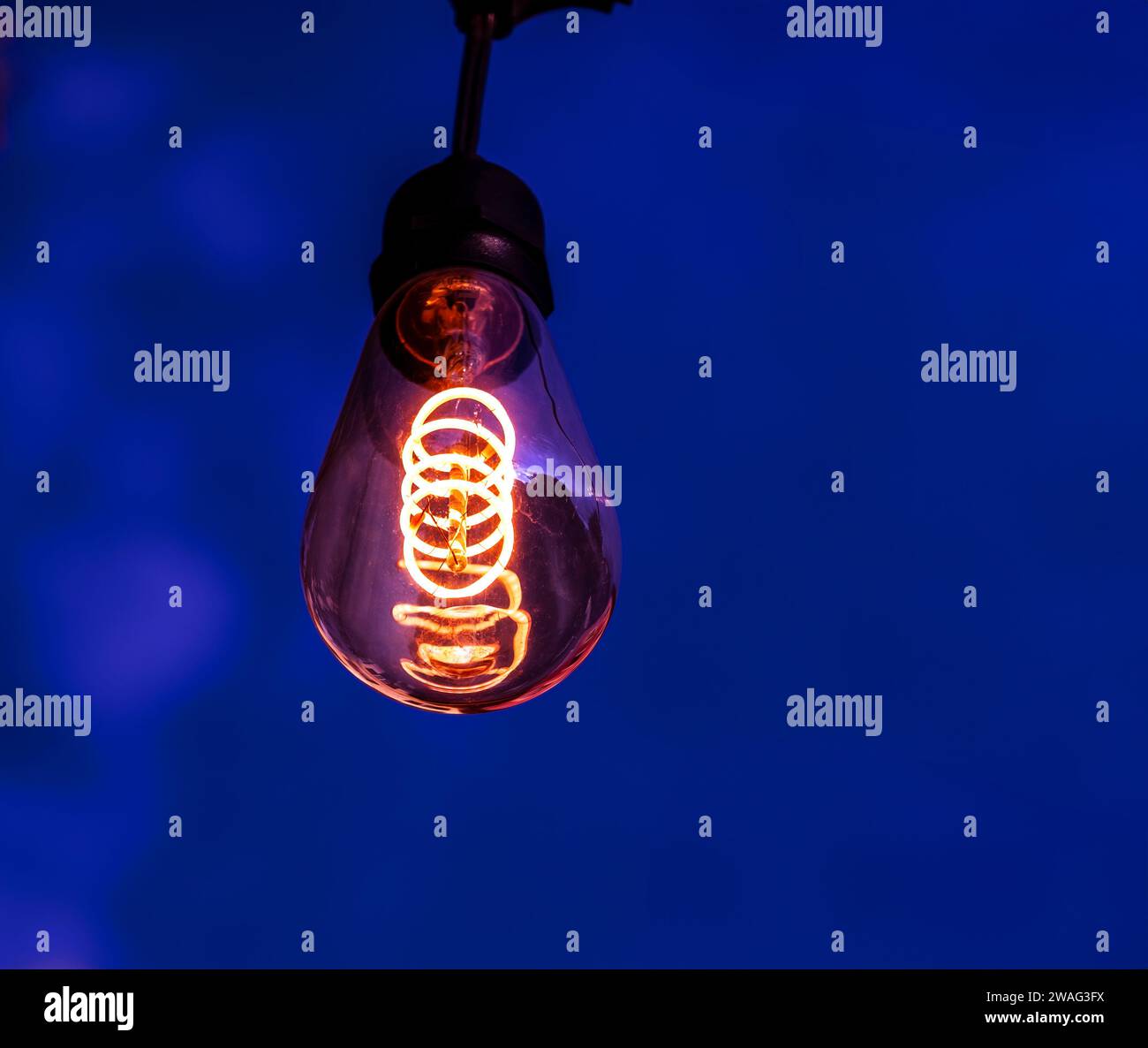 ornamental light bulbs with LEDs on the blue sky Stock Photo