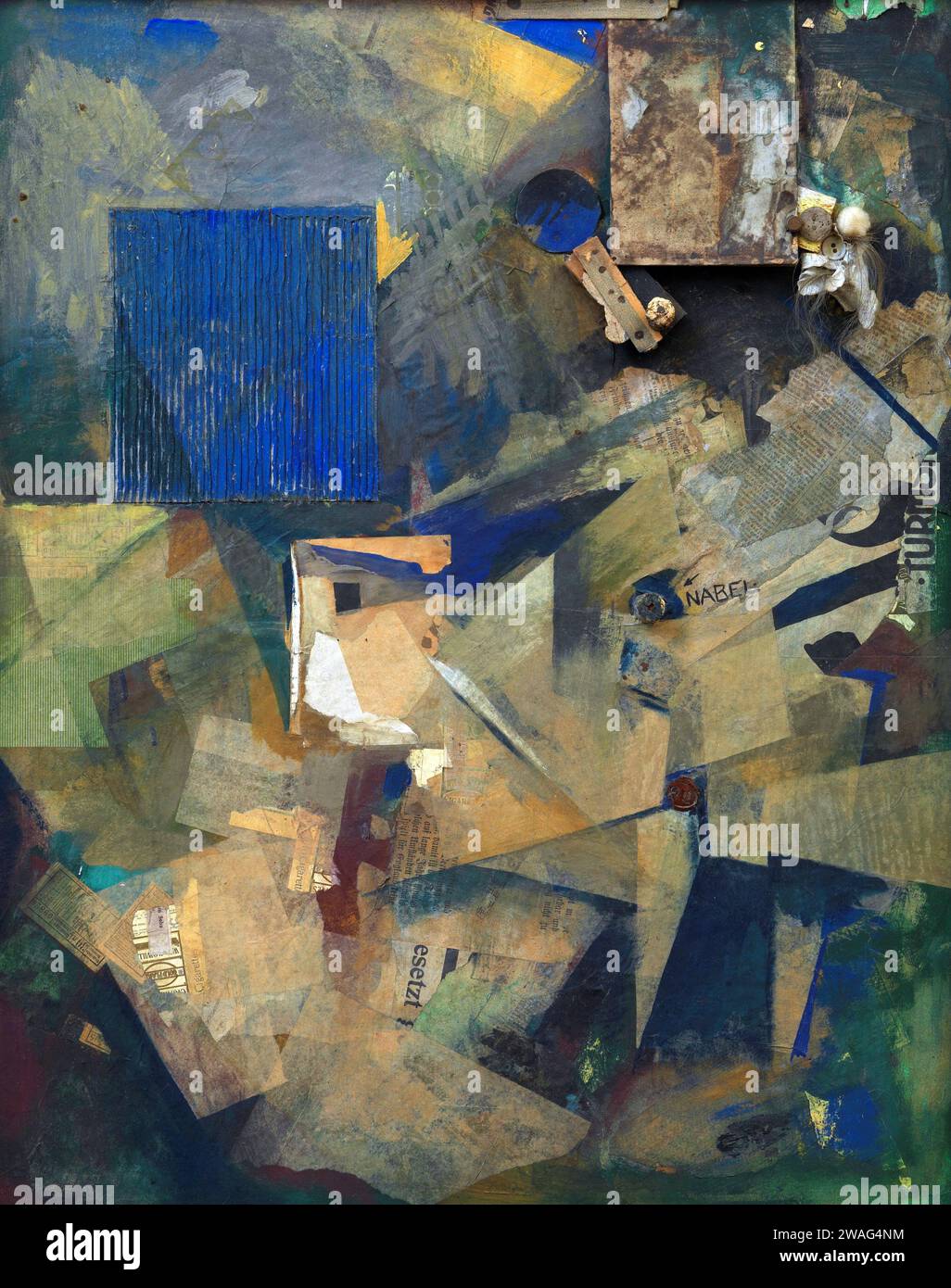 Kurt Schwitters. Painting entitled Merz Picture 21 b, The Hair-Navel Picture by Kurt Hermann Eduard Karl Julius Schwitters (1887-1948), mixed technique, 1920 Stock Photo