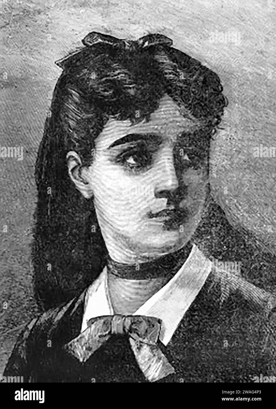 Sophie Germain. Portrait of the French mathematician, philosopher and physicist, Marie-Sophie Germain (1776-1831), 1880 illustration Stock Photo