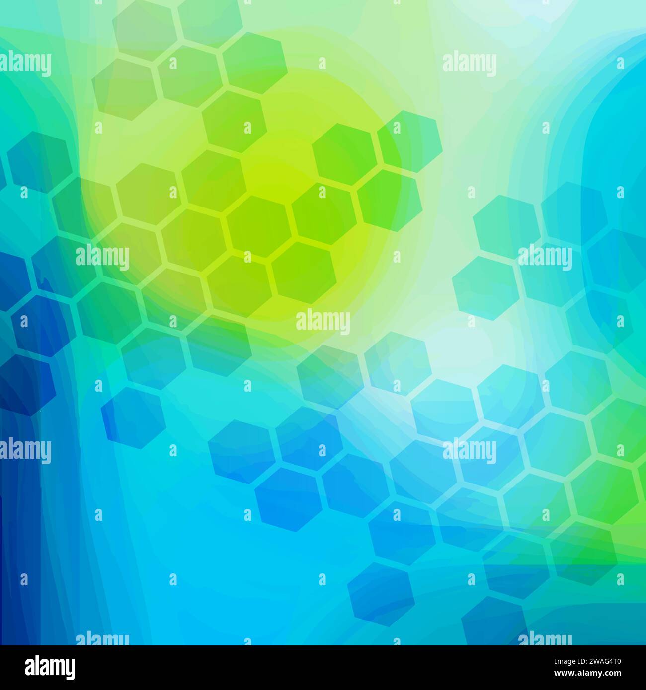 Abstract background template. Hexagon Honey combs. Blue, Green, yellow  tones.  Modern abstract banner. Web design template Stock Vector