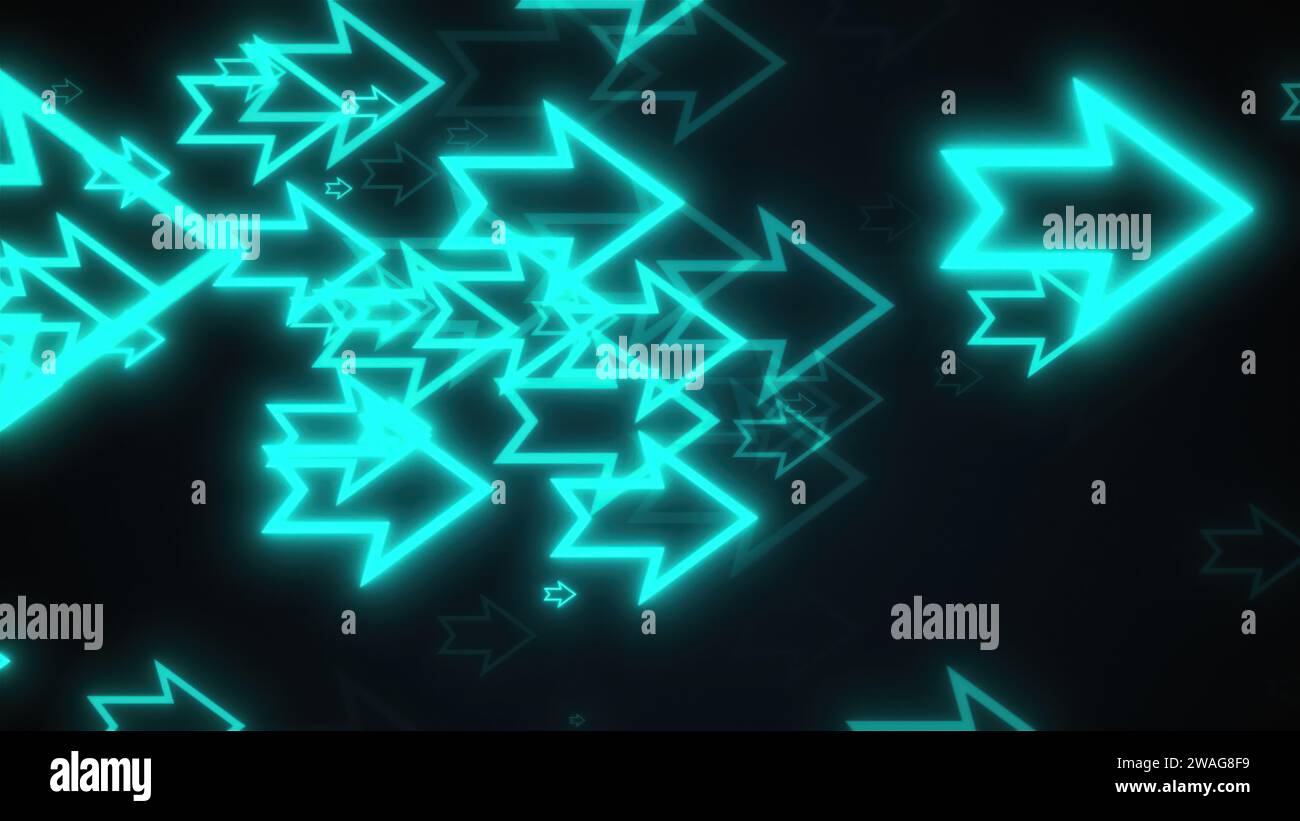 Outline neon arrows. Computer generated 3d render Stock Photo - Alamy