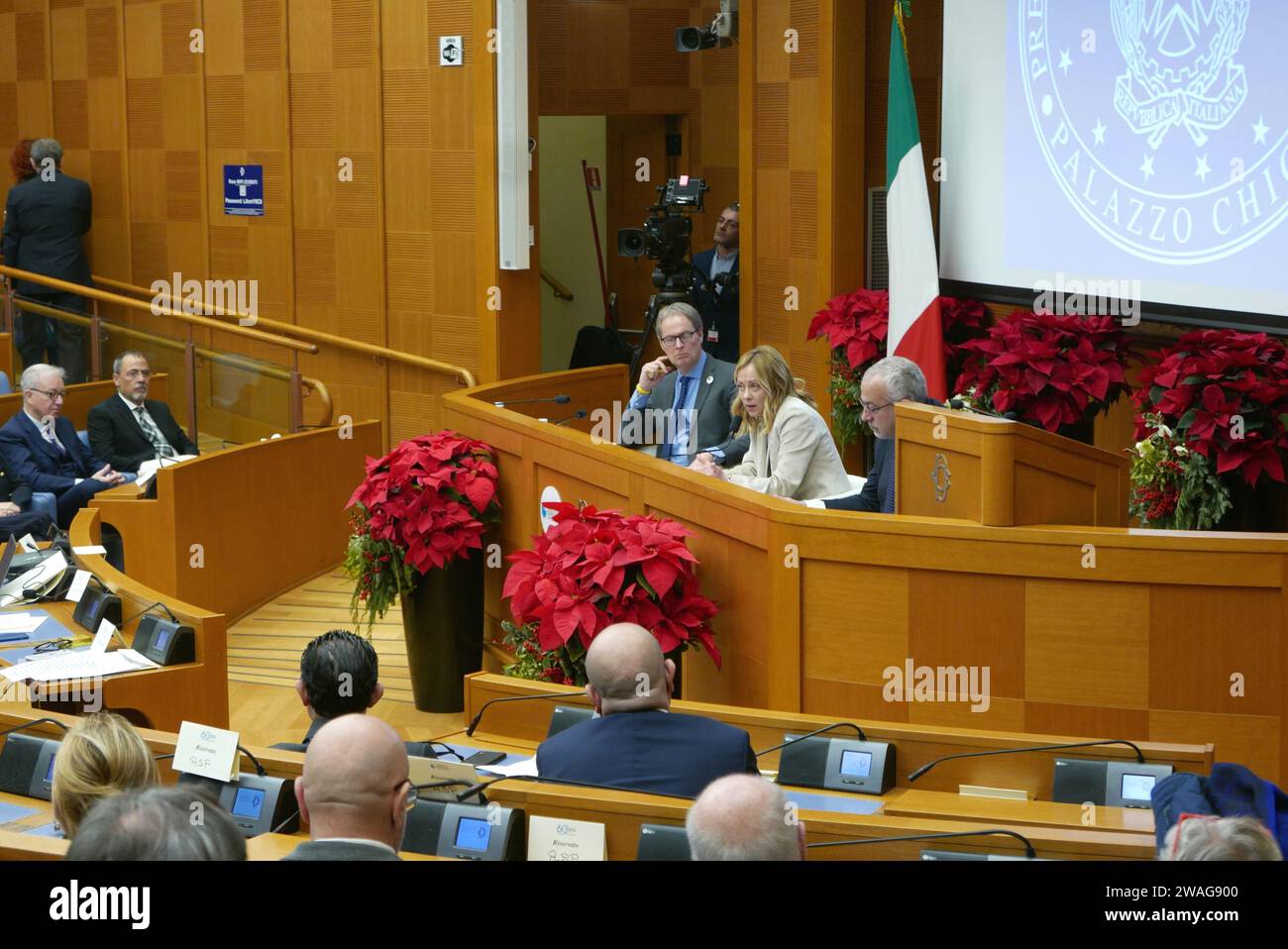 Rome Italy 04th Jan 2024 Italian Prime Minister Giorgia Meloni   Rome Italy 04th Jan 2024 Italian Prime Minister Giorgia Meloni Meets The Press To Mark The End Of The Year 2023 In Rome Italy On January 4 2024 Photo By Elisa Gestrisipa Usa Credit Sipa Usaalamy Live News 2WAG900 