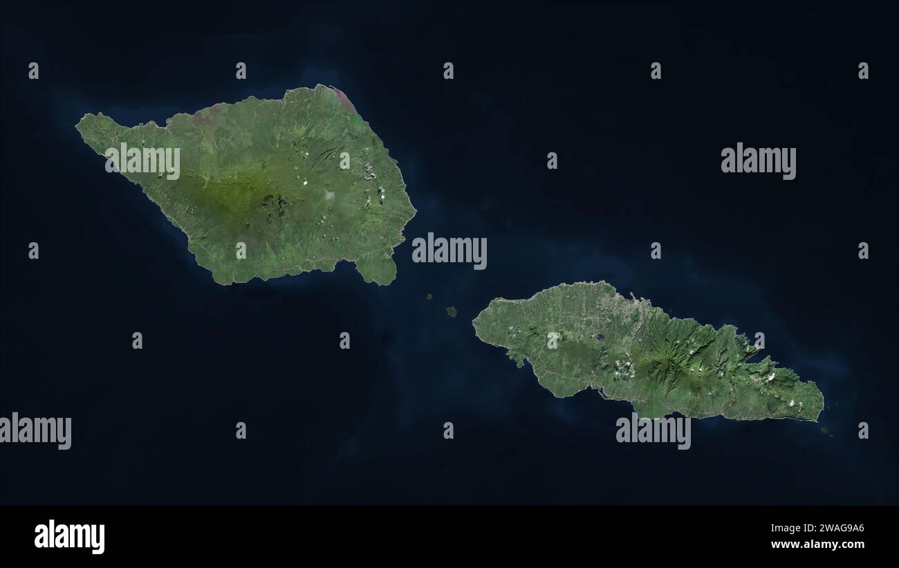 Samoa highlighted on a low resolution satellite map Stock Photo Alamy
