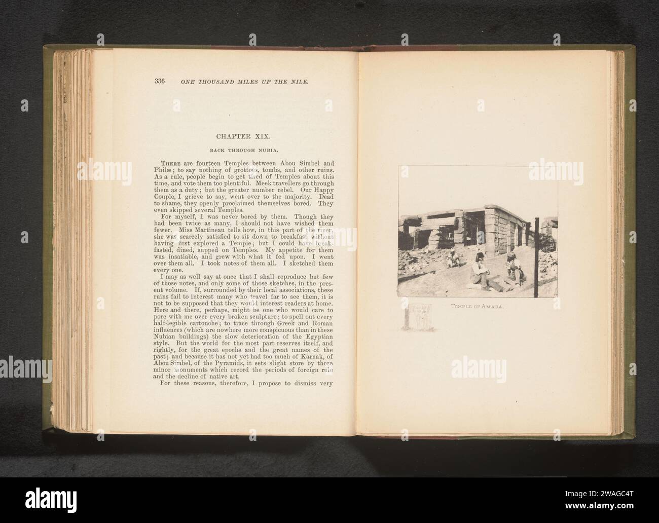 Temple of Amada, anonymous, c. 1884 - in or before 1894 photomechanical print  Loved paper  ruin of a building  architecture. temple, shrine  Egyptian religion Temple of Amada Stock Photo